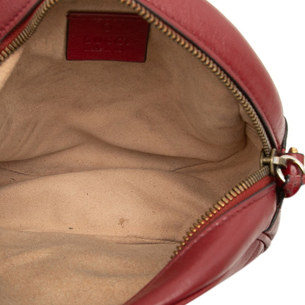 Gucci Gg Marmont Red Color Leather Shoulder Bag (Pre-Owned)