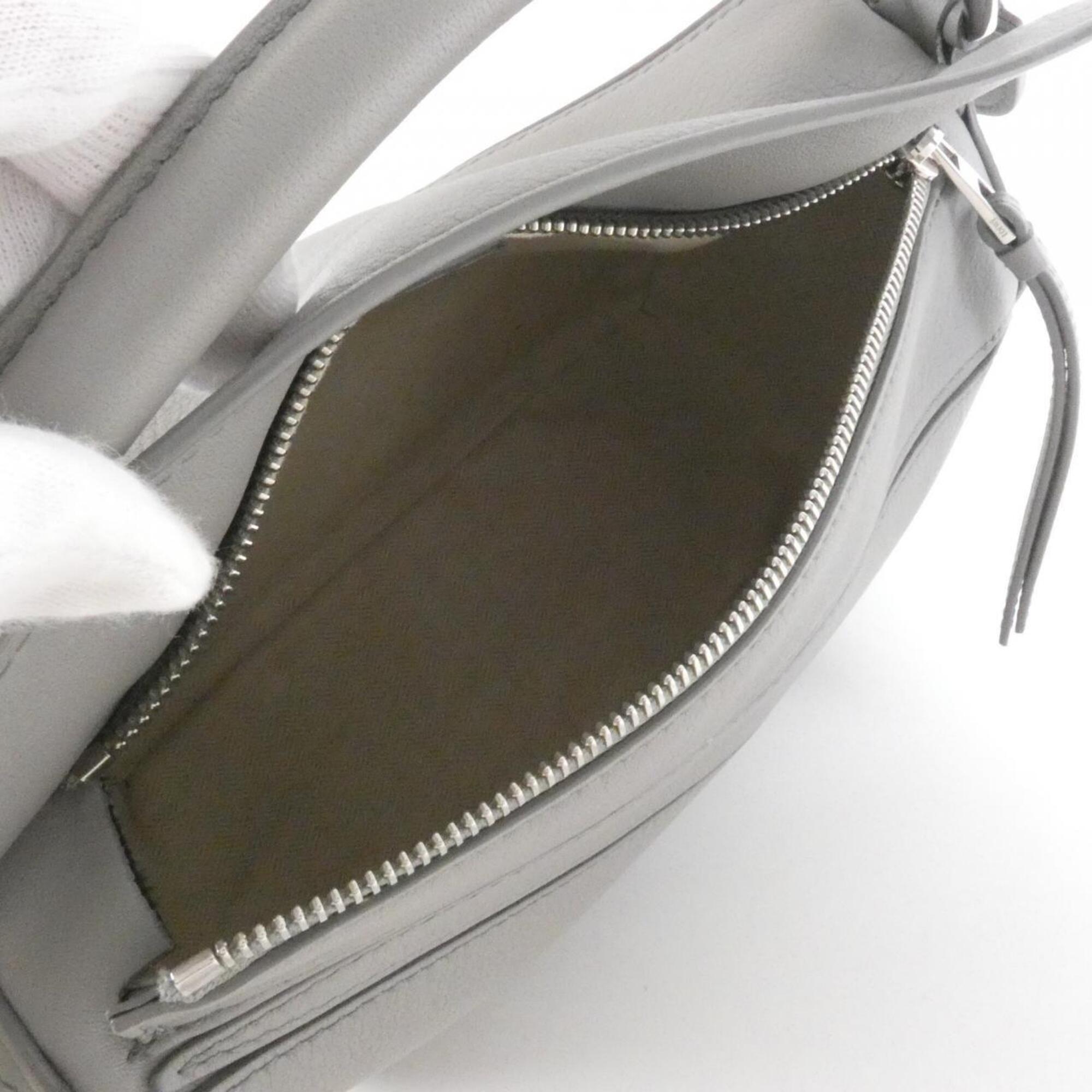 Loewe Puzzle Gray Leather Handbag (Pre-Owned)