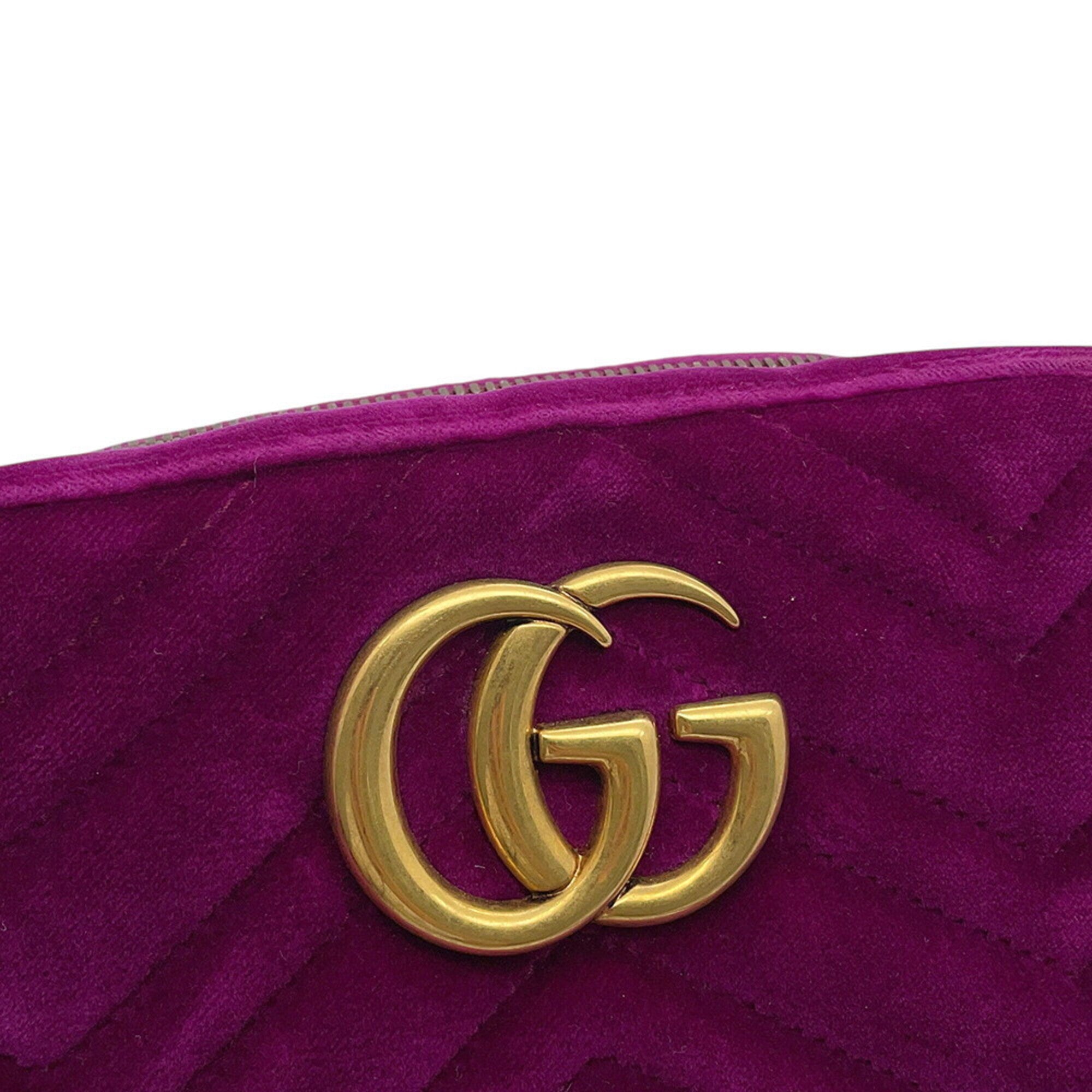 Gucci Gg Marmont Purple Velvet Handbag Shoulder Bag (Pre-Owned)