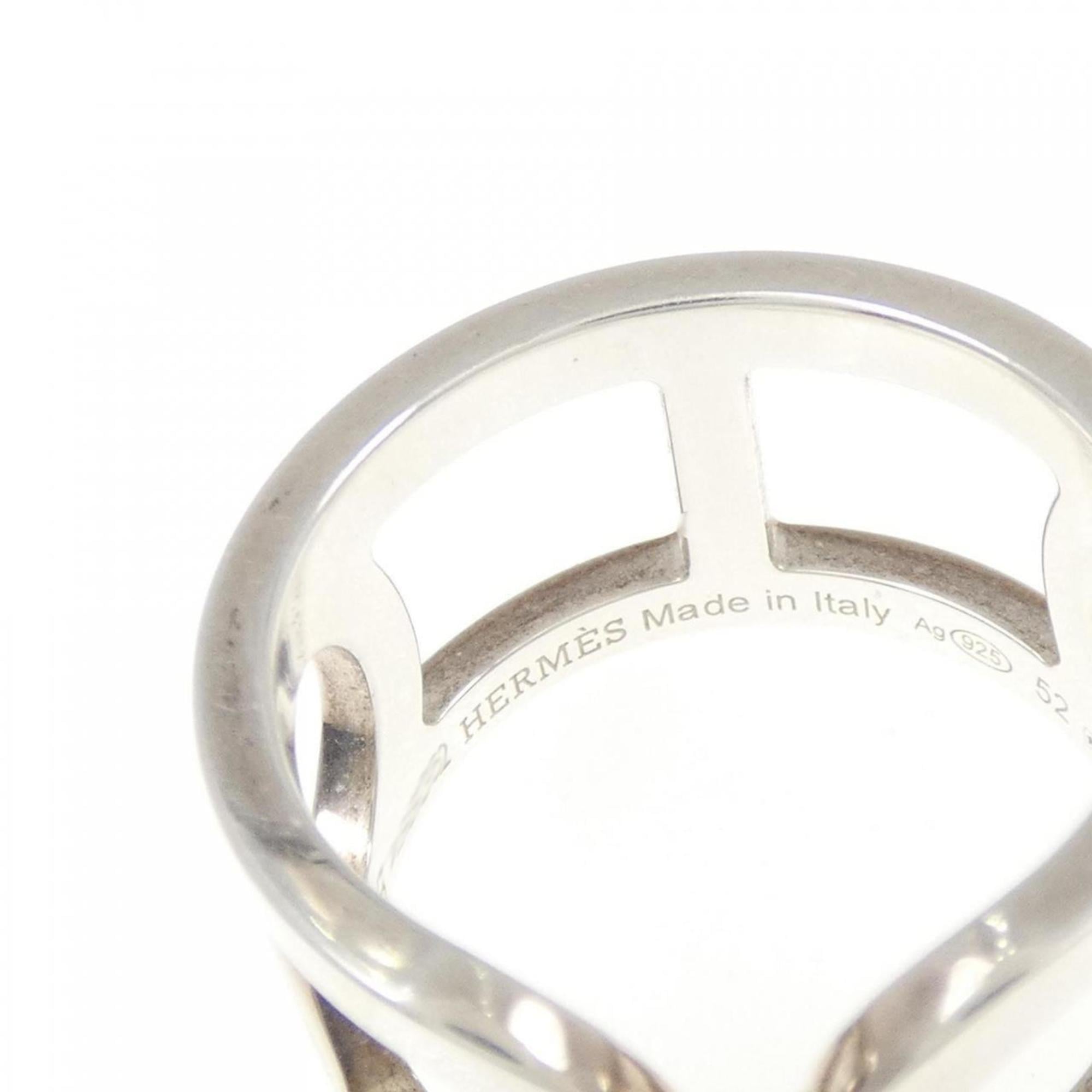 Hermes Silver Silver 925 Band Ring (Pre-Owned)