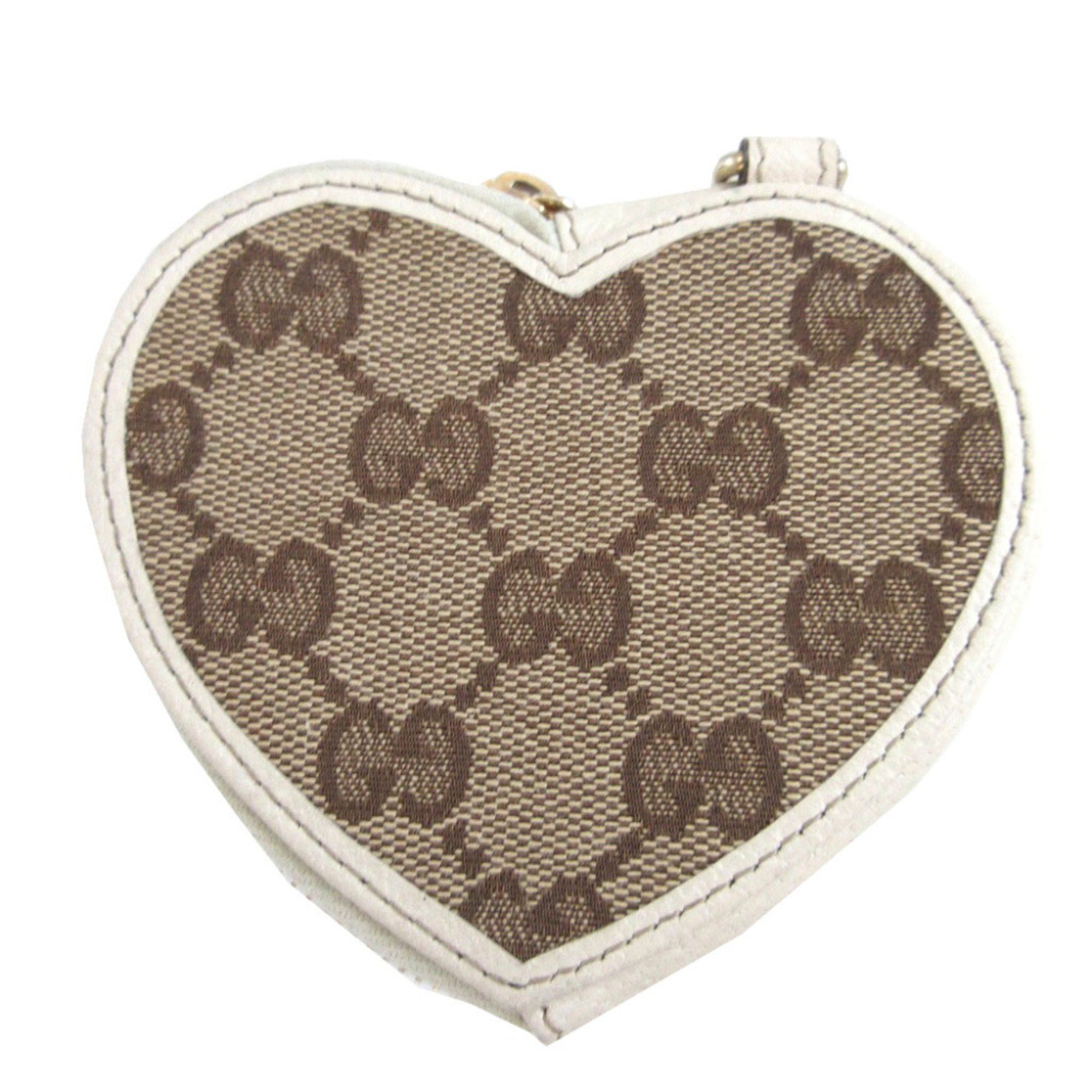 Gucci Beige Ivory Gg Canvas Leather Coin Purse/Coin Case (Pre-Owned)