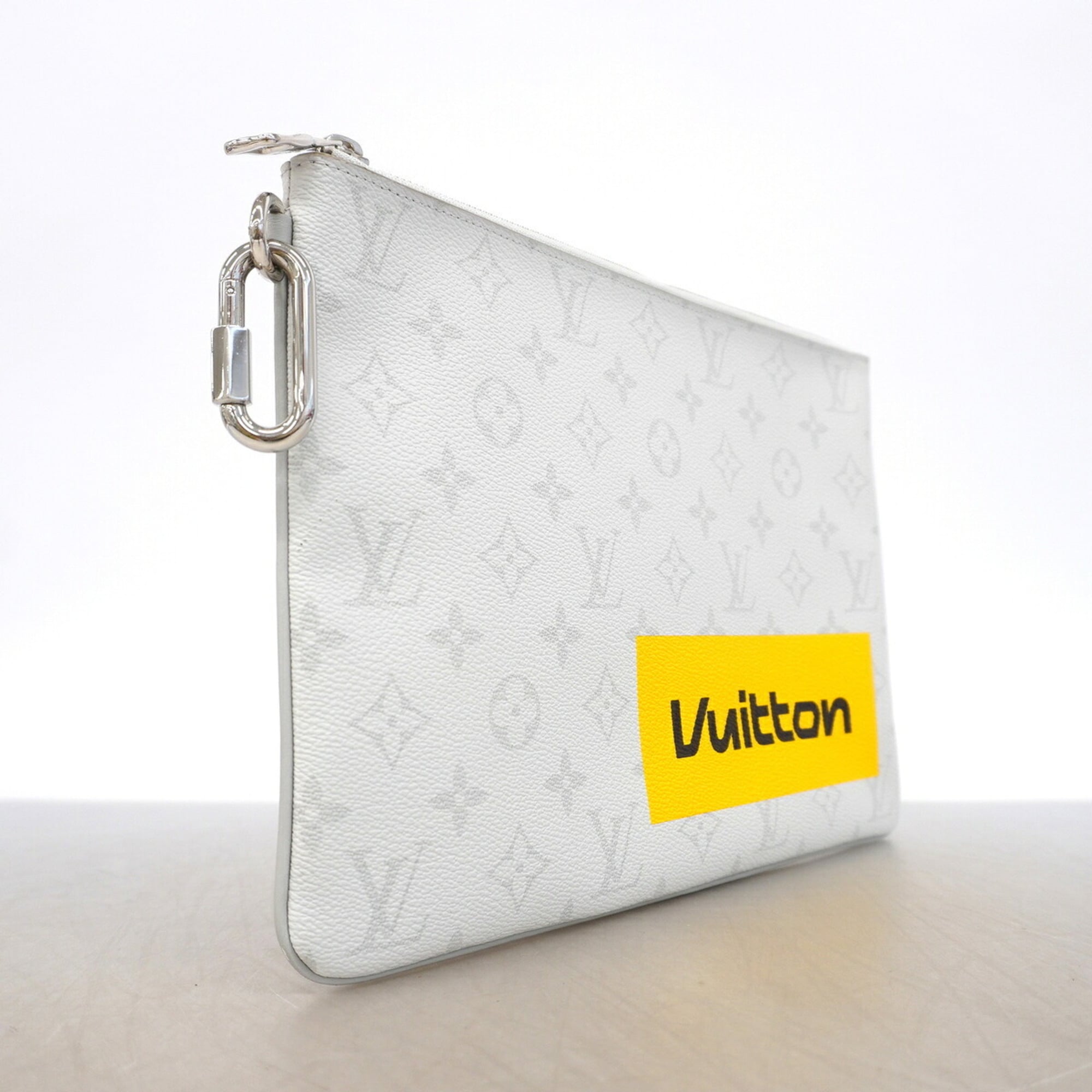 Louis Vuitton Gray Yellow Clutch Bag (Pre-Owned)