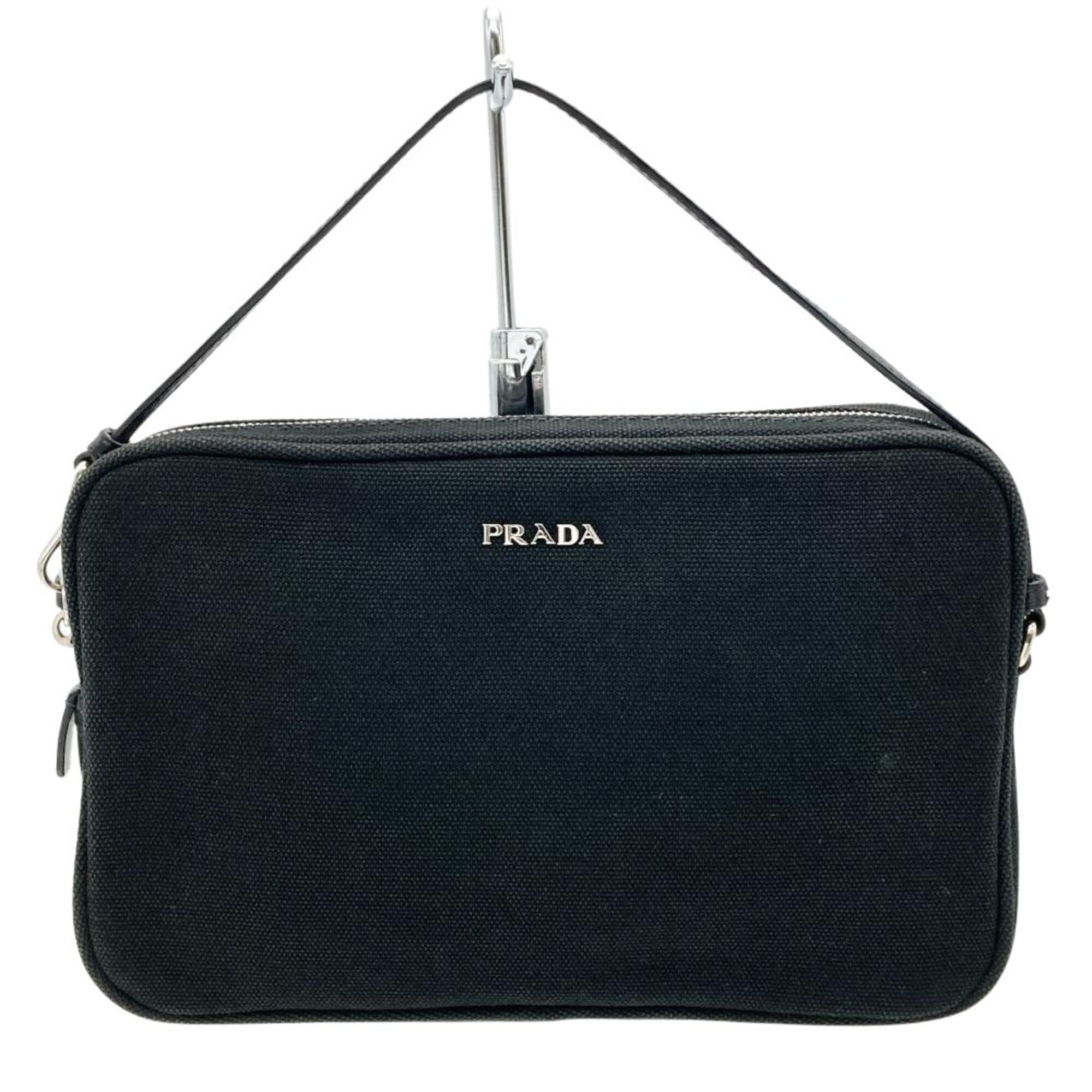 Prada Black Canvas Handbag Pouch (Pre-Owned)