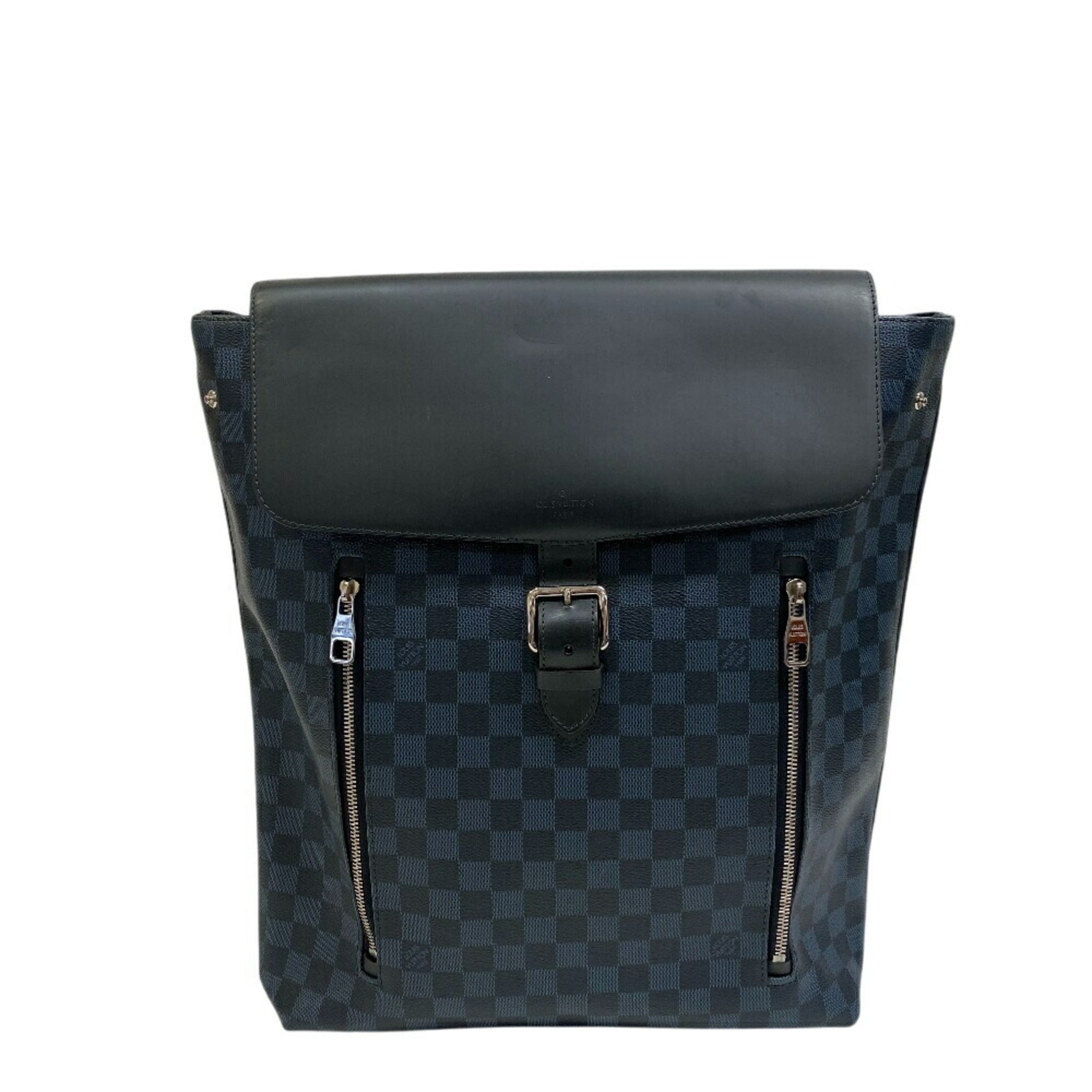 Louis Vuitton Damier Cobalt Gray Leather Backpack (Pre-Owned)