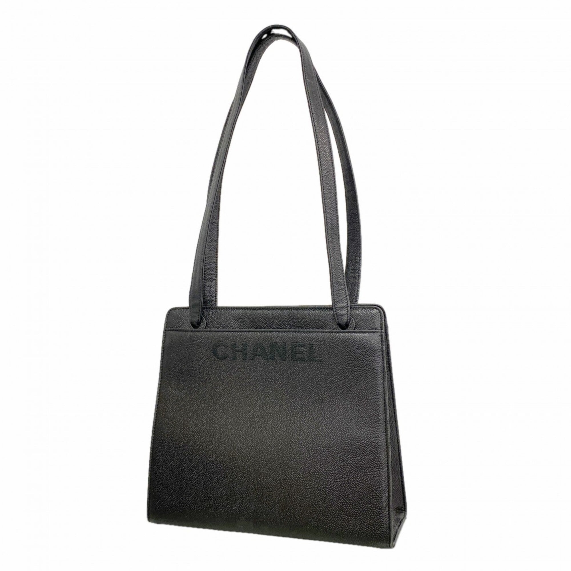 Chanel Black Grained Calfskin Tote Bag (Pre-Owned)