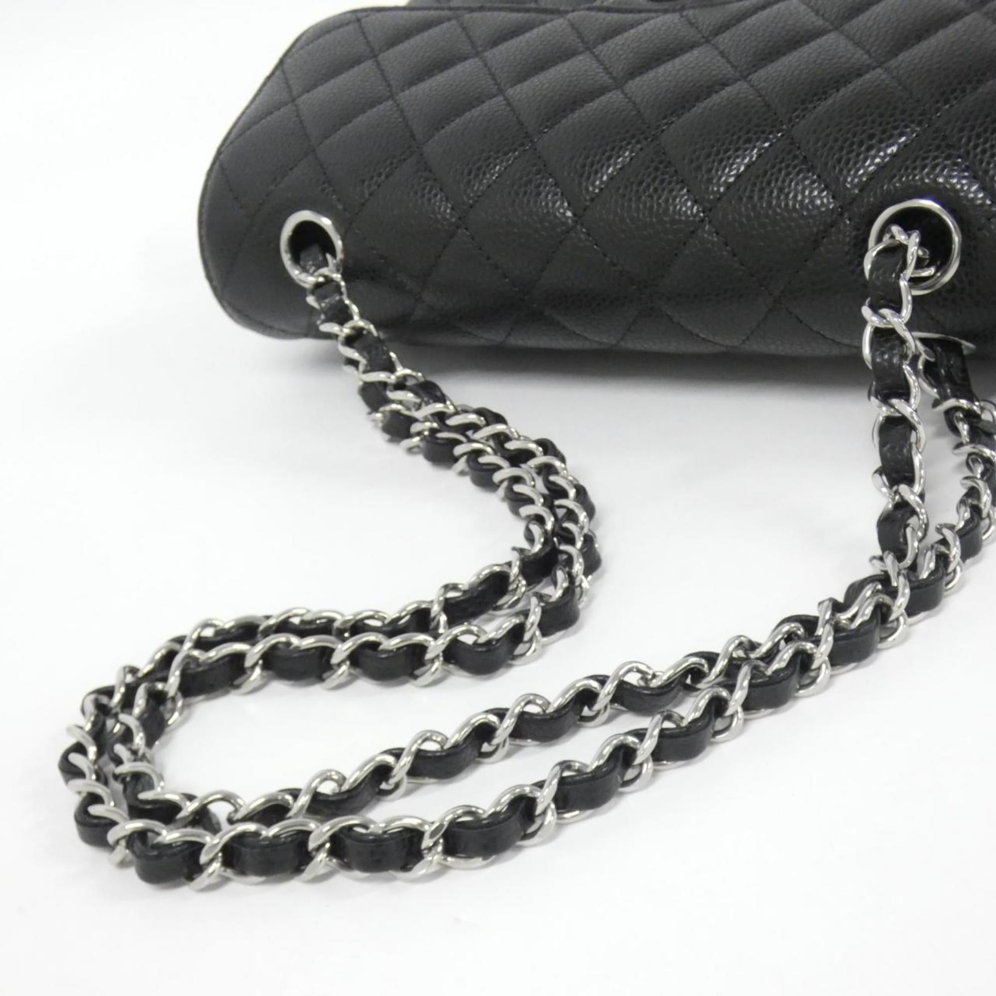 Chanel Black Bordeaux Grained Calfskin Shoulder Bag (Pre-Owned)