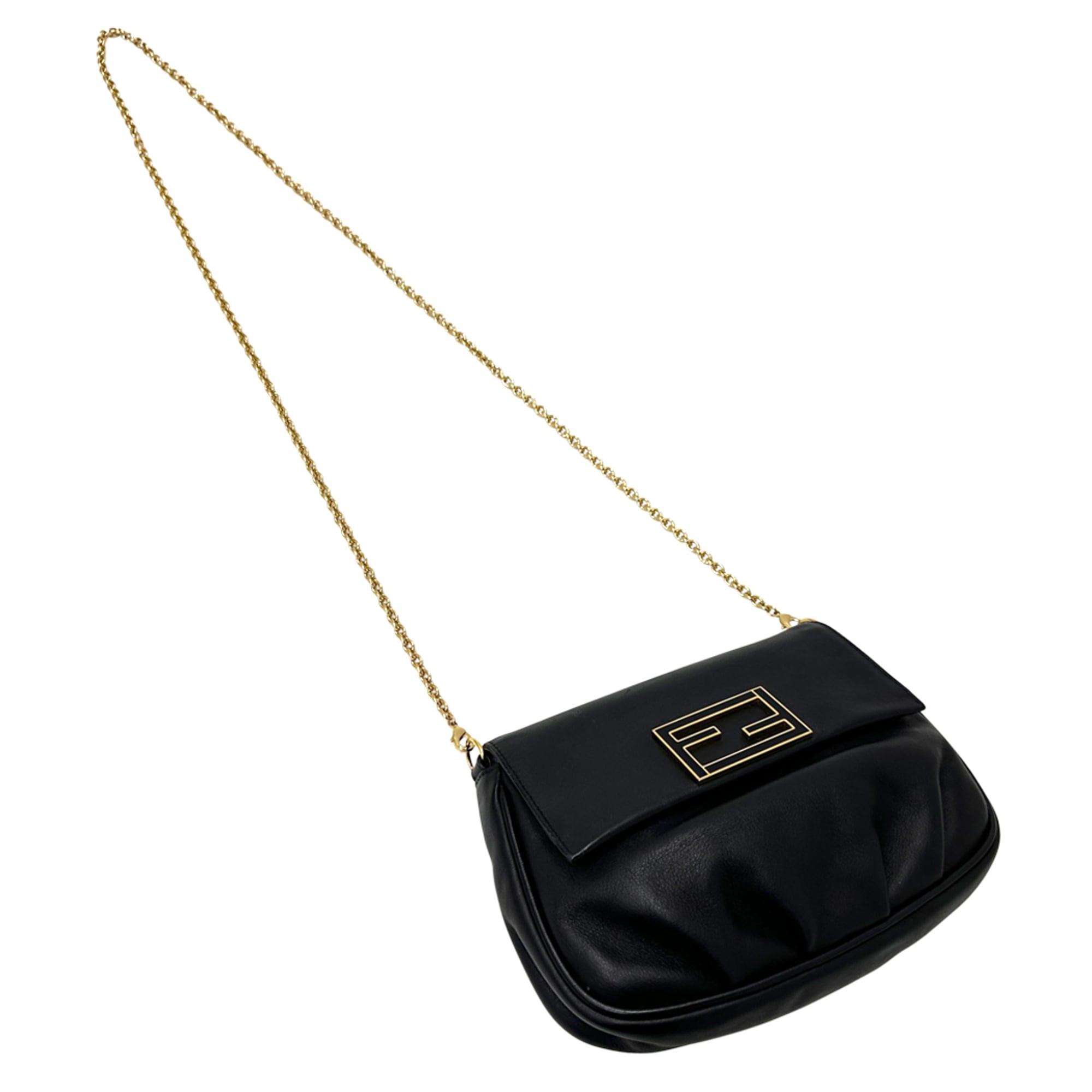 Fendi Black Leather Handbag Shoulder Bag (Pre-Owned)