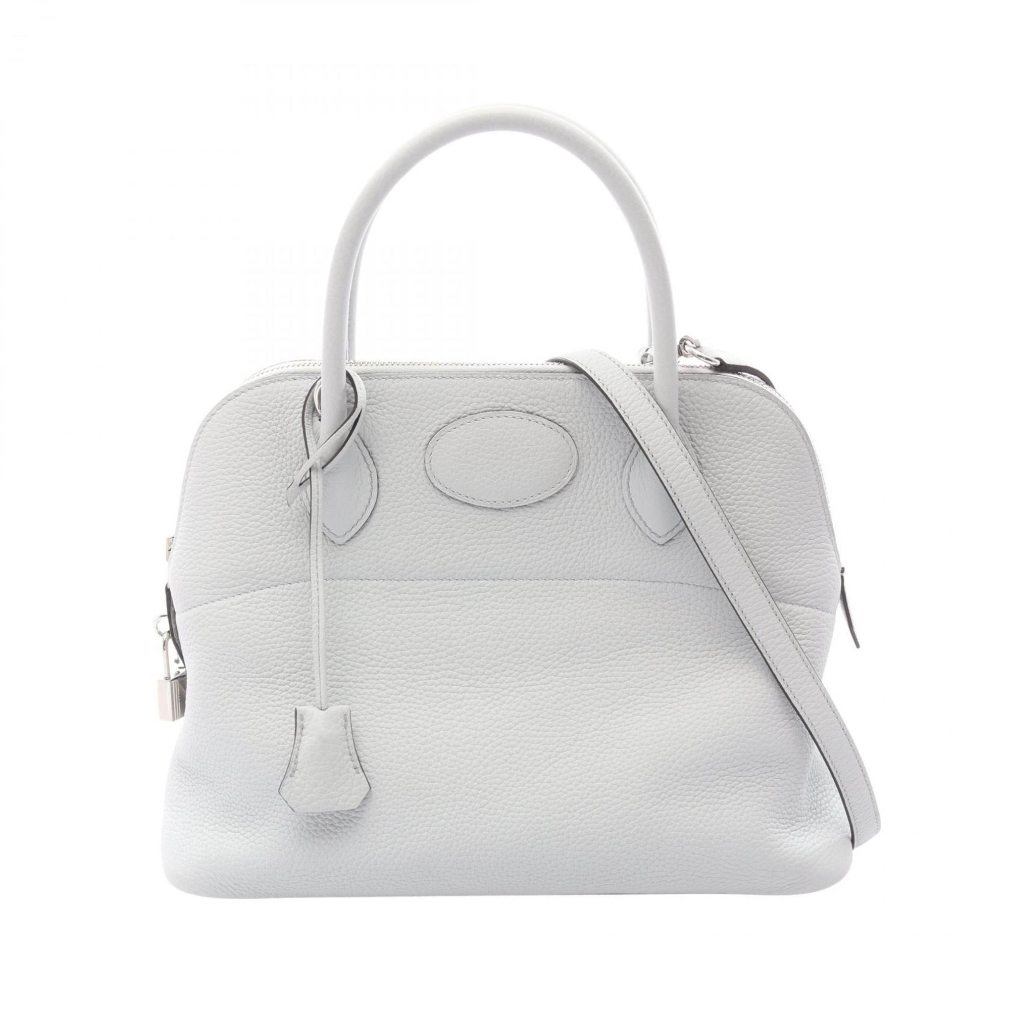 Hermes Blue Taurillon Clemence Leather Handbag (Pre-Owned)