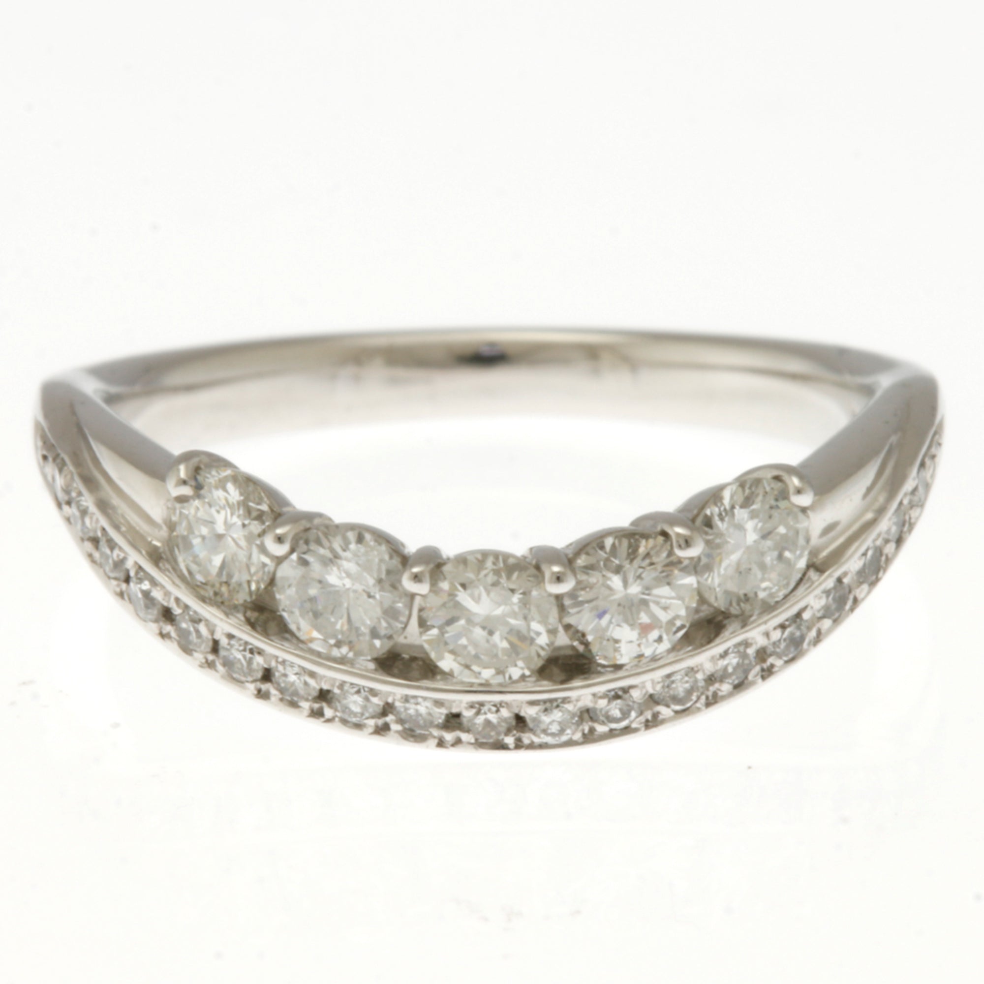 Unbranded Silver White Gold (18K) Band Ring (Pre-Owned)