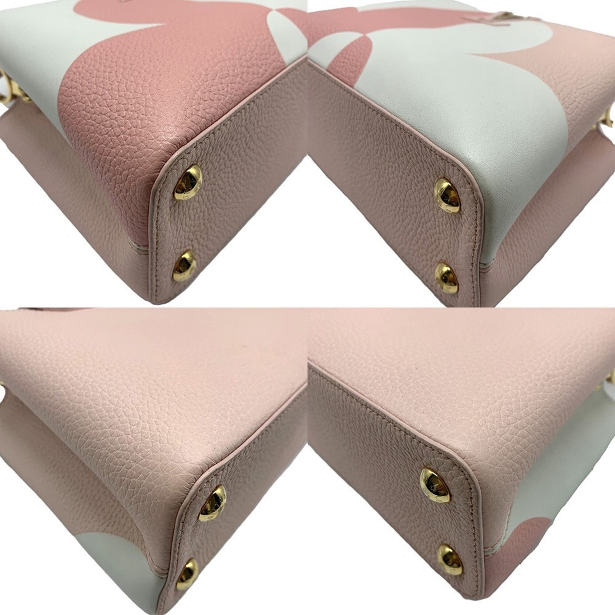 Louis Vuitton Pink White Leather Handbag (Pre-Owned)