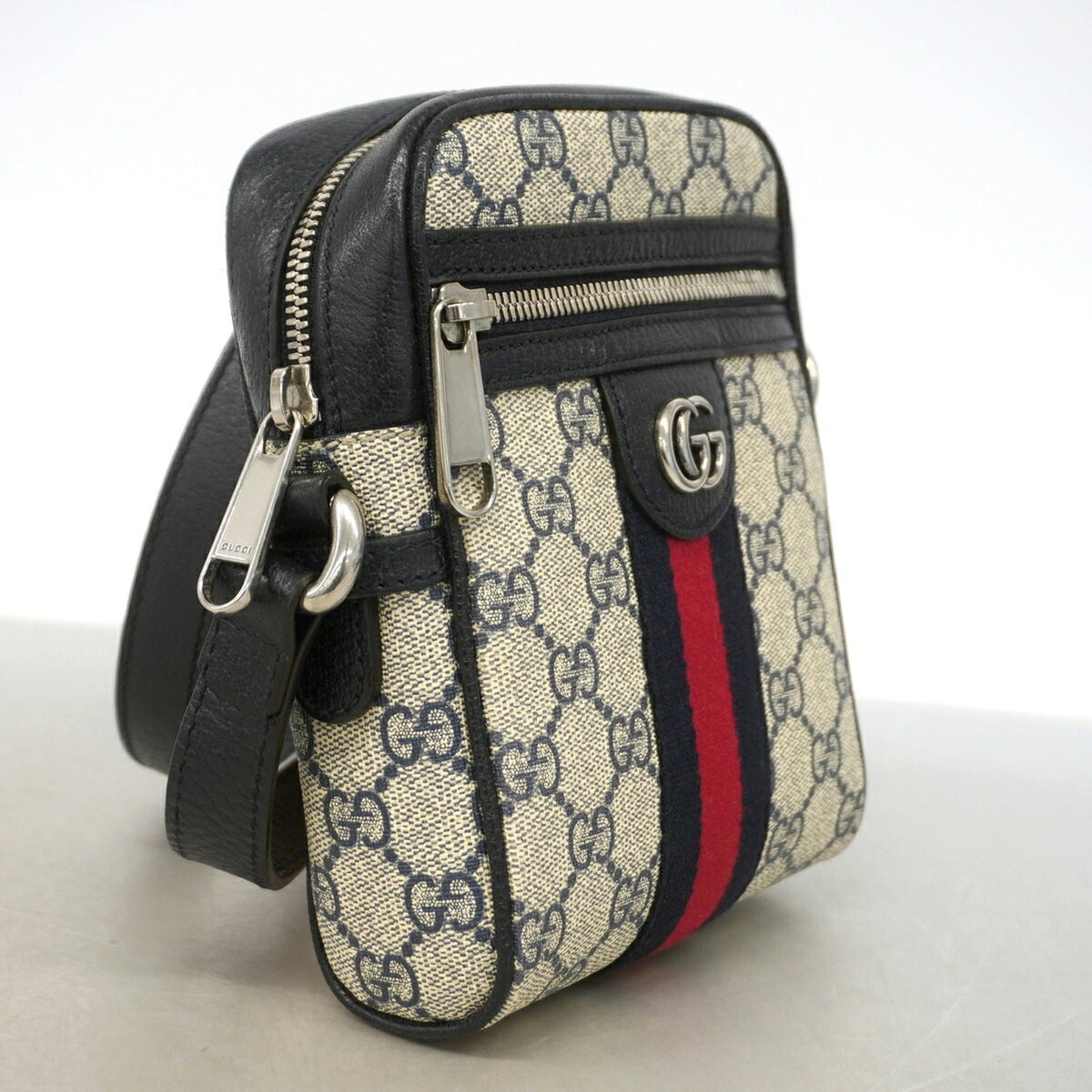 Gucci Navy Leather Shoulder Bag (Pre-Owned)