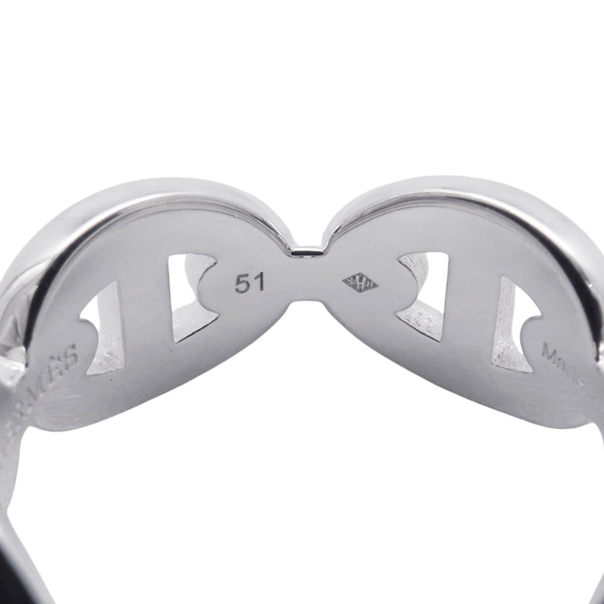 Hermes Silver 925 Band Ring (Pre-Owned)