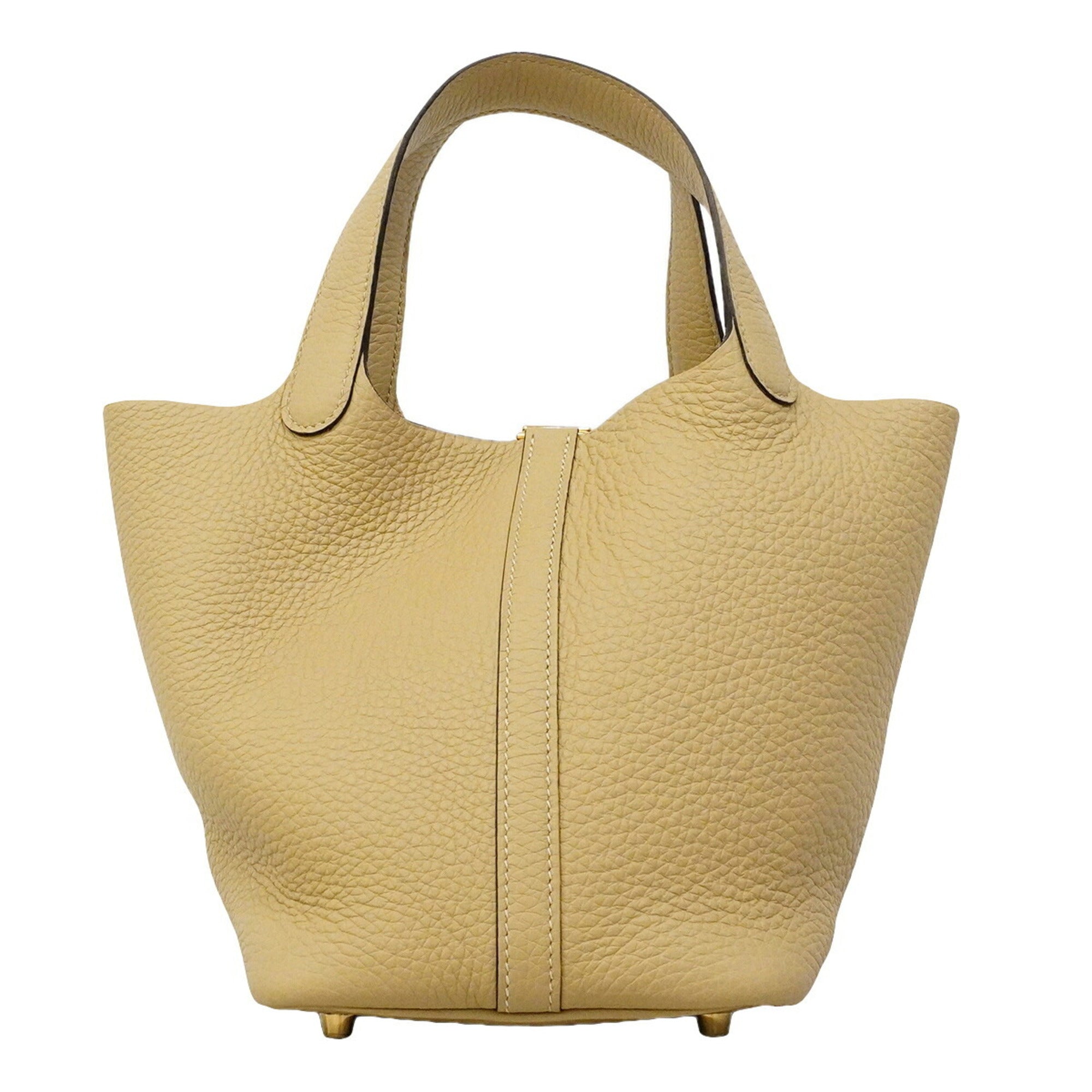 Hermes Beige Taurillon Clemence Leather Handbag (Pre-Owned)