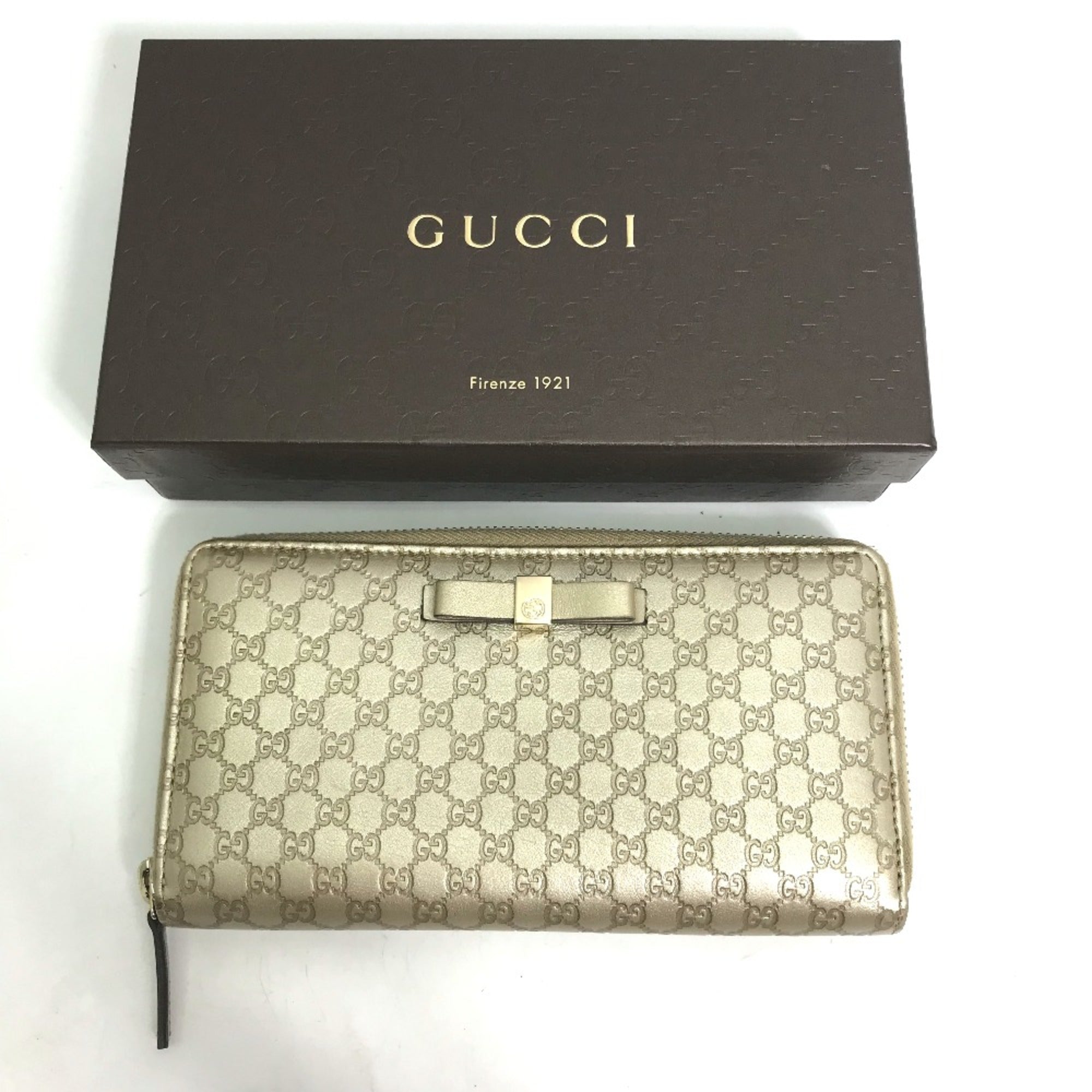 Gucci Gold Leather Long Wallet (Bi-Fold) (Pre-Owned)