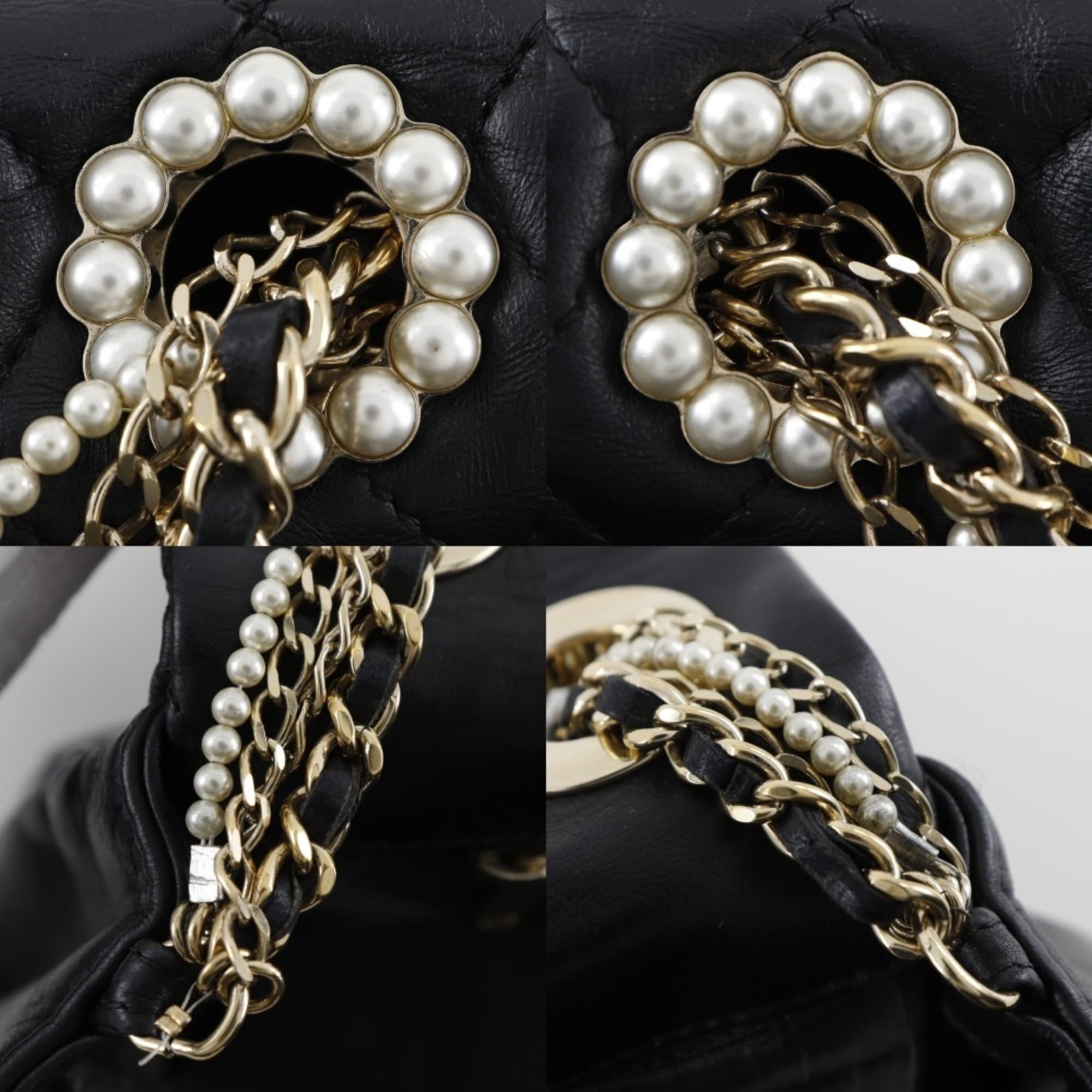 Chanel Matelasse Black Leather Shoulder Bag (Pre-Owned)