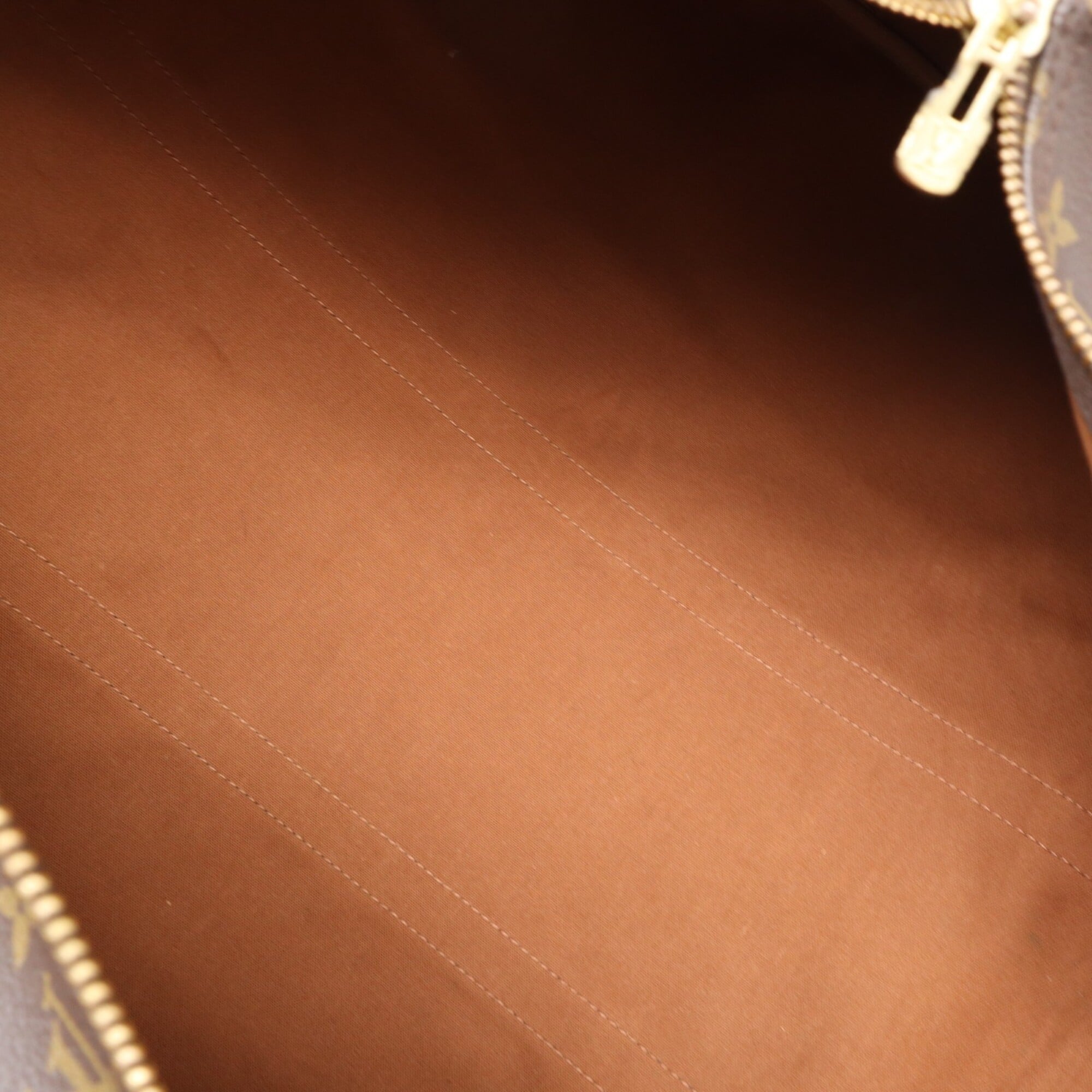 Louis Vuitton Monogram Beige Brown Coated Canvas Leather Boston Bag (Pre-Owned)