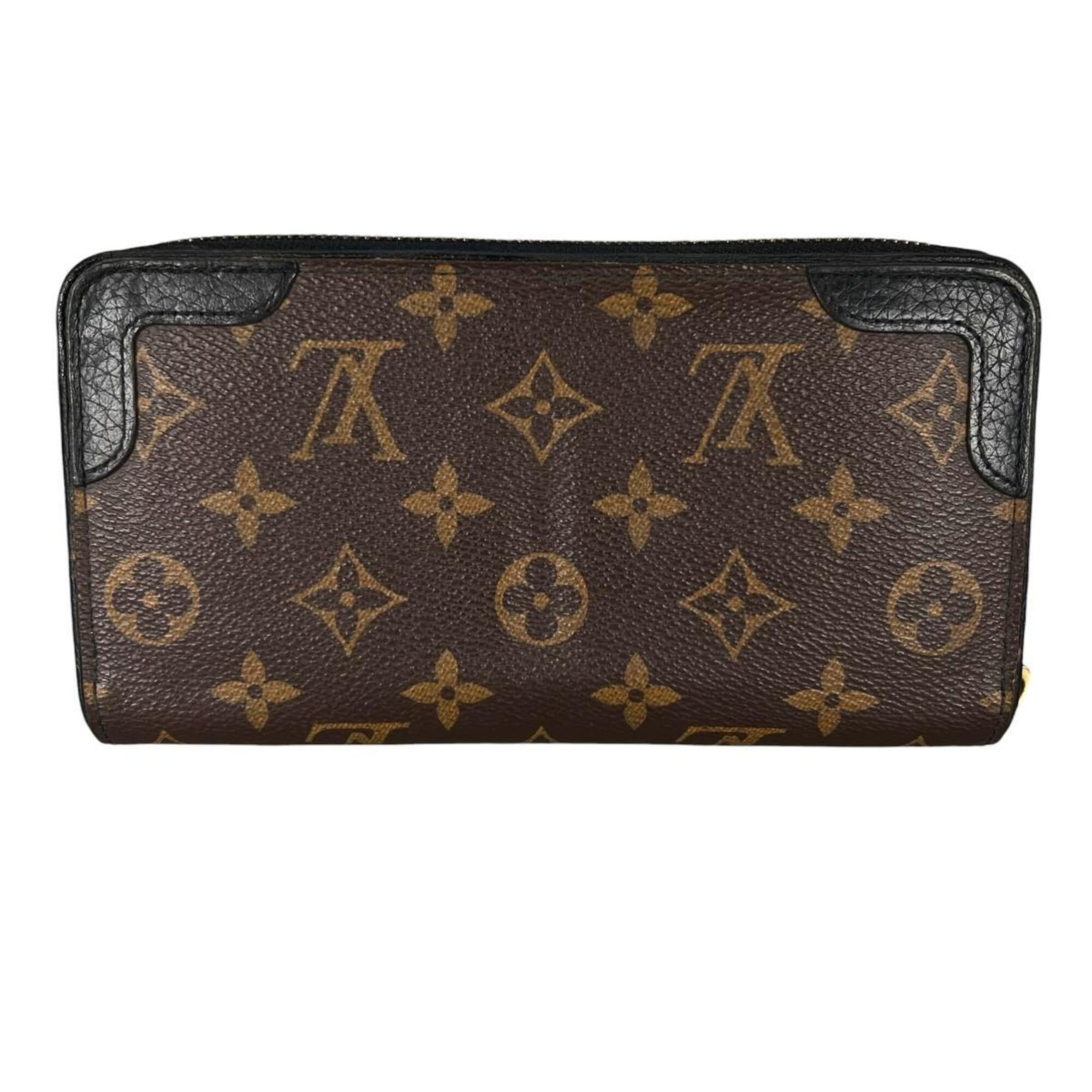 Louis Vuitton Black Brown Noir Monogram Canvas Long Wallet (Bi-Fold) (Pre-Owned)