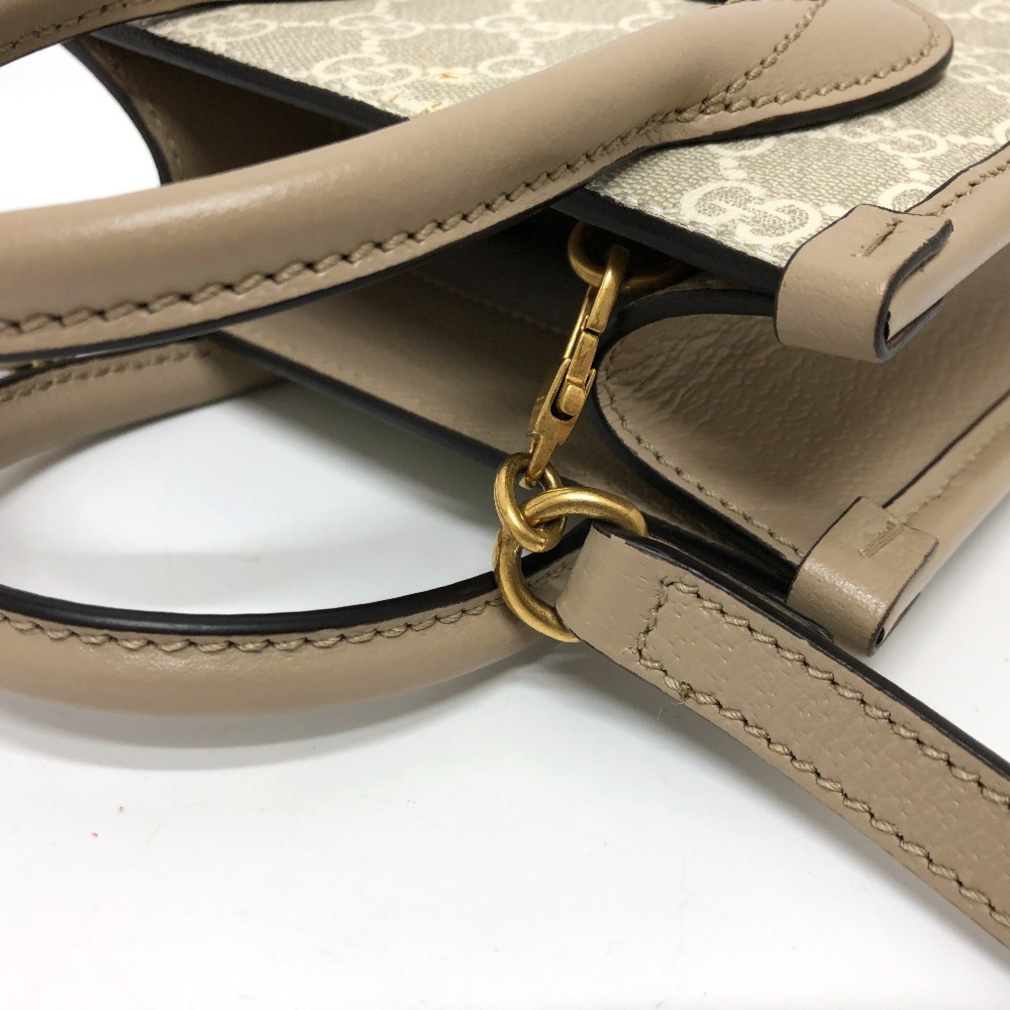 Gucci Light Beige Gg Supreme Shoulder Bag Tote Bag (Pre-Owned)