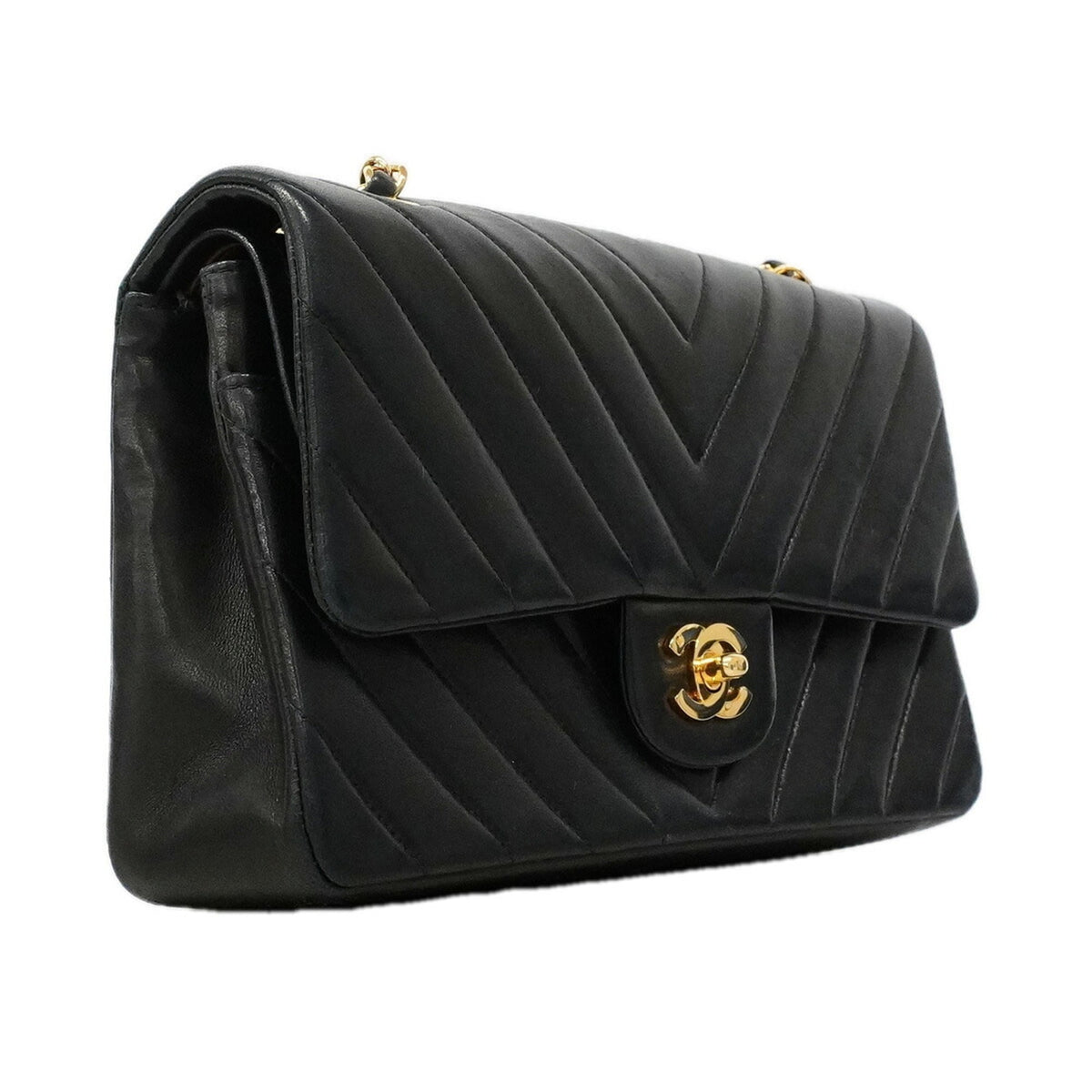 Chanel Black Leather Shoulder Bag (Pre-Owned)