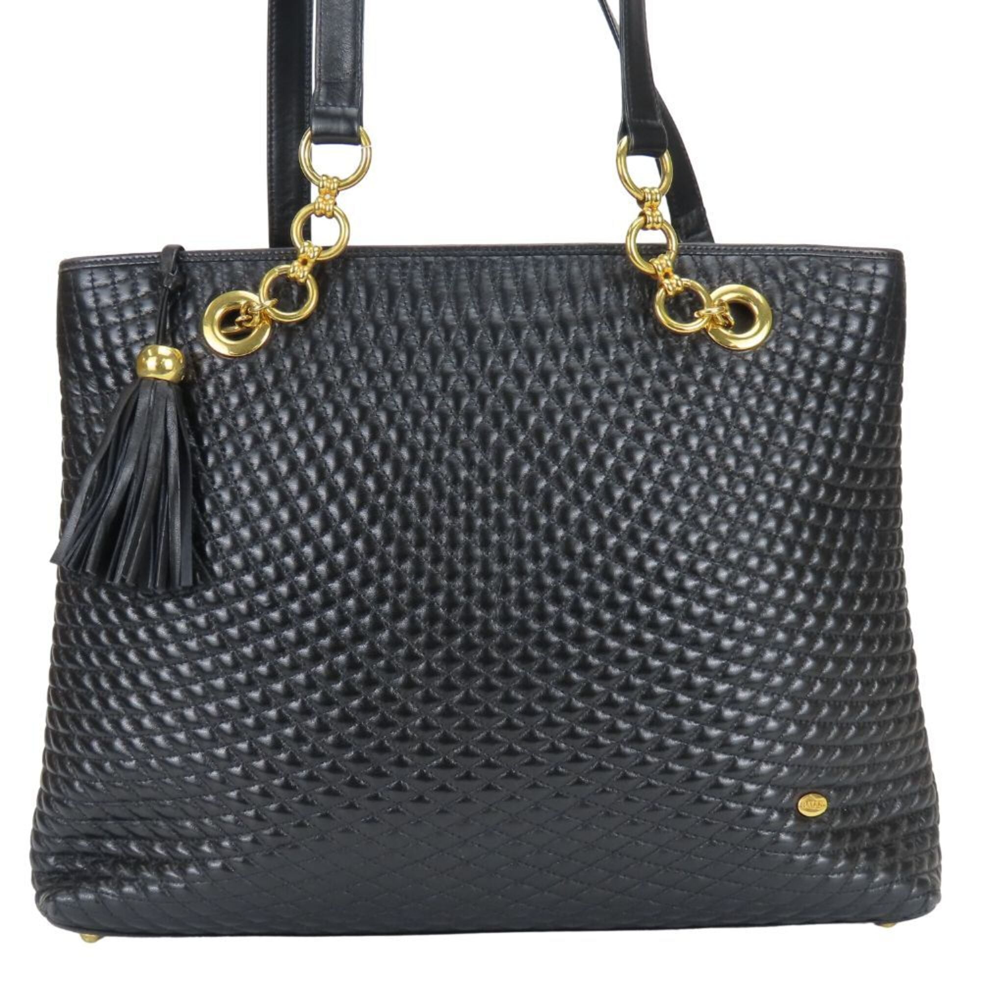 Bally Black Quilting Leather Tote Bag (Pre-Owned)