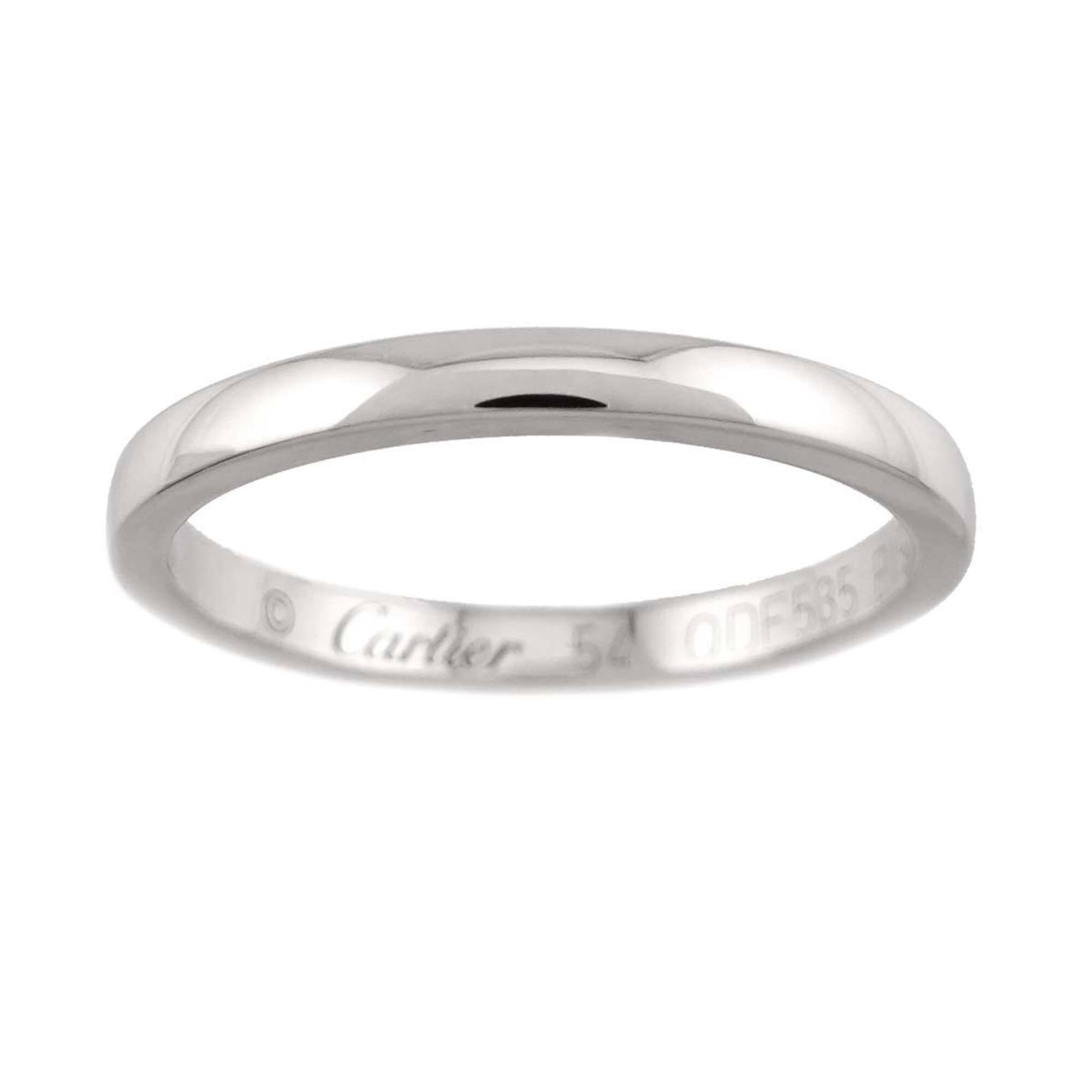 Cartier Silver Platinum 950 Band Ring (Pre-Owned)