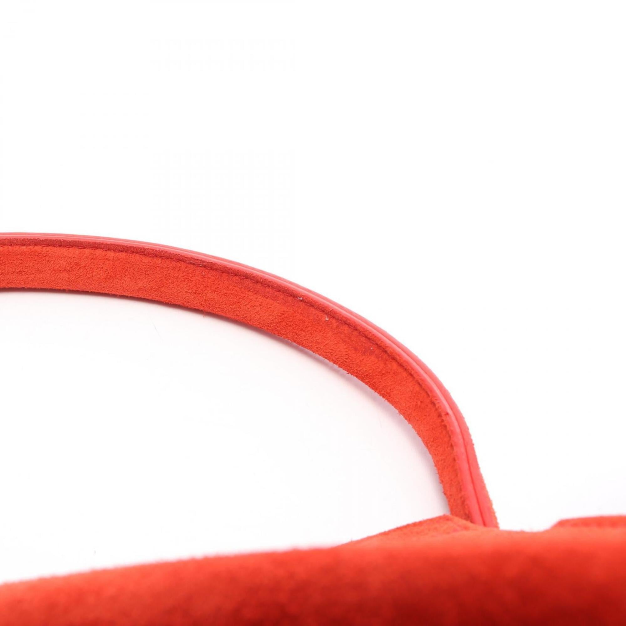 Bottega Veneta Red Color Suede Handbag Tote Bag (Pre-Owned)