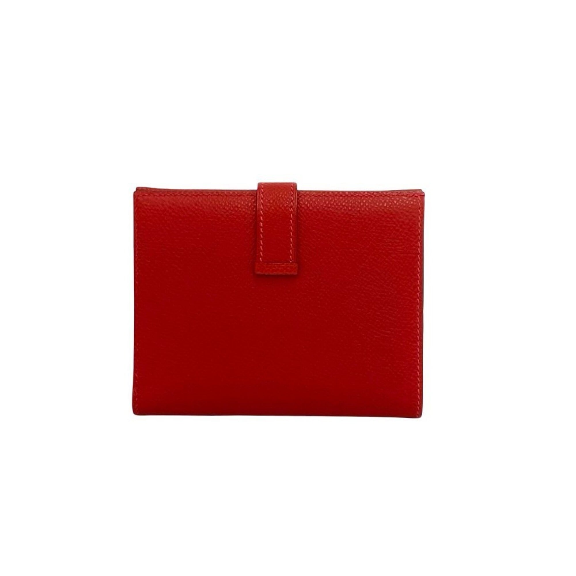 Hermes Red Color Epsom Leather Wallet (Bi-Fold) (Pre-Owned)