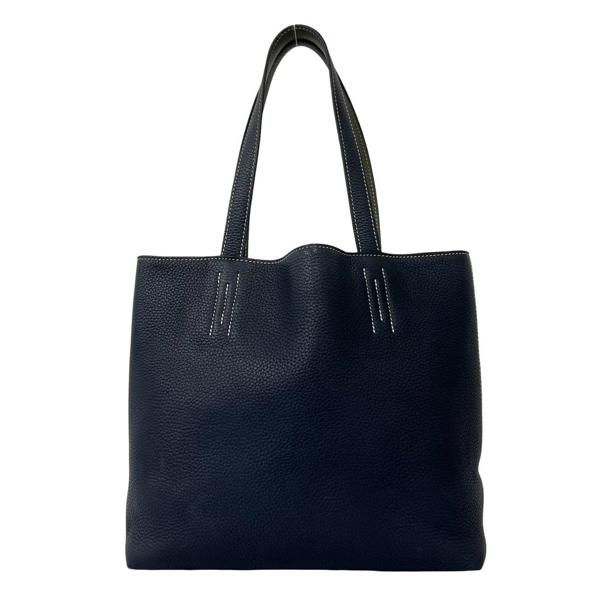 Hermes Blue Gray Taurillon Clemence Leather Shoulder Bag Tote Bag (Pre-Owned)