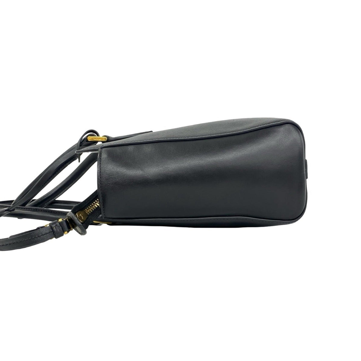 Prada Black Leather Handbag Shoulder Bag Tote Bag (Pre-Owned)
