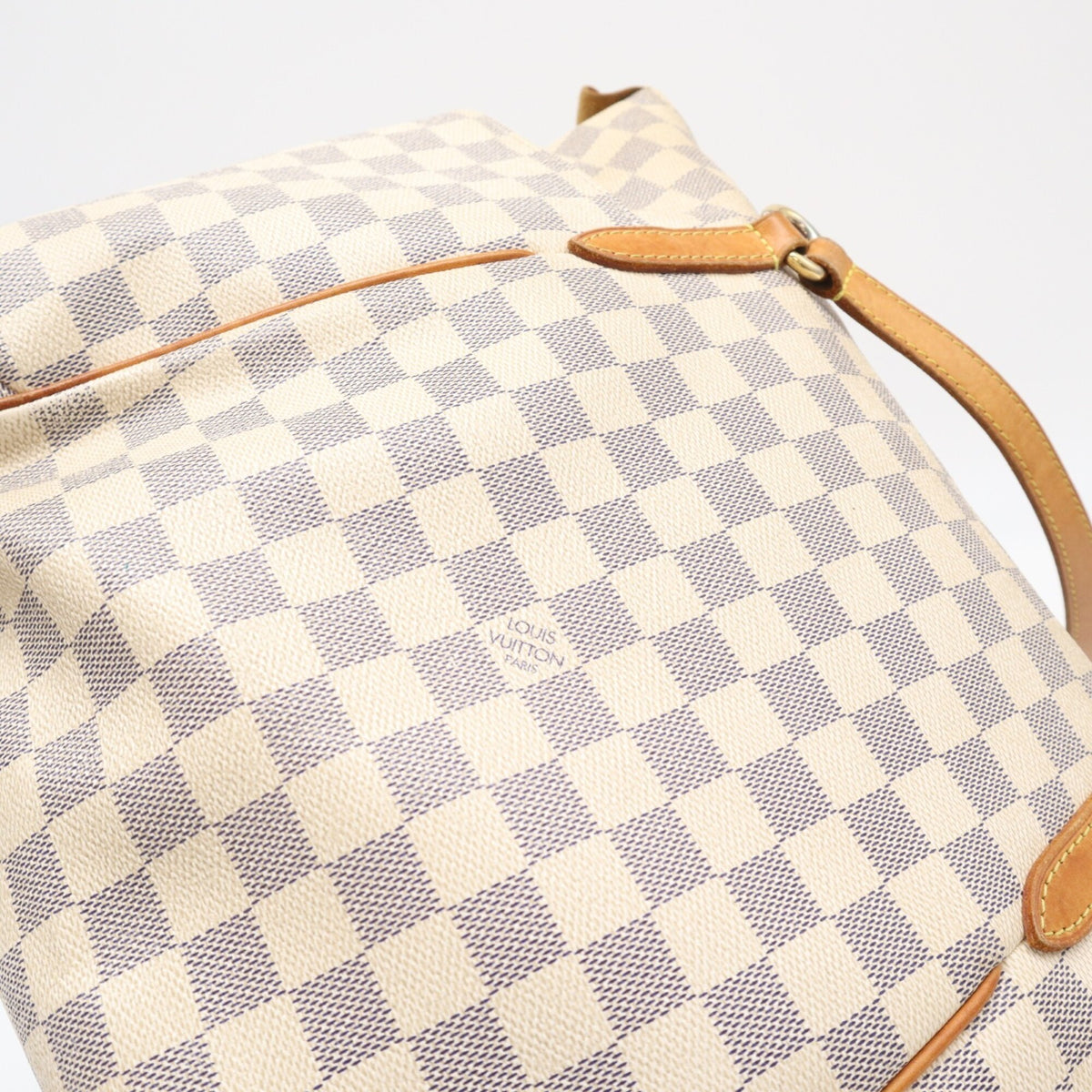Louis Vuitton Azur Gray White Coated Canvas Leather Handbag (Pre-Owned)