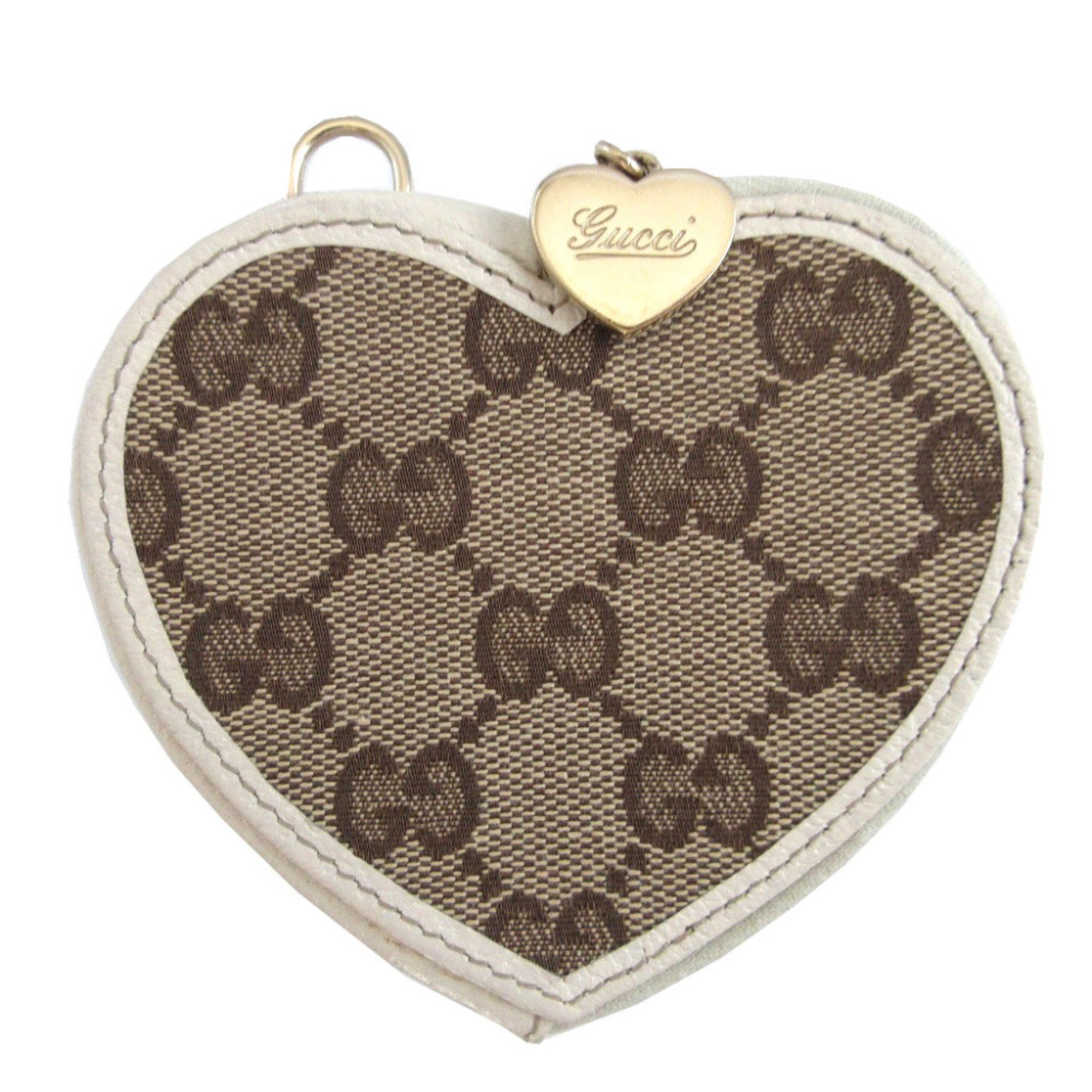 Gucci Beige Ivory Gg Canvas Leather Coin Purse/Coin Case (Pre-Owned)