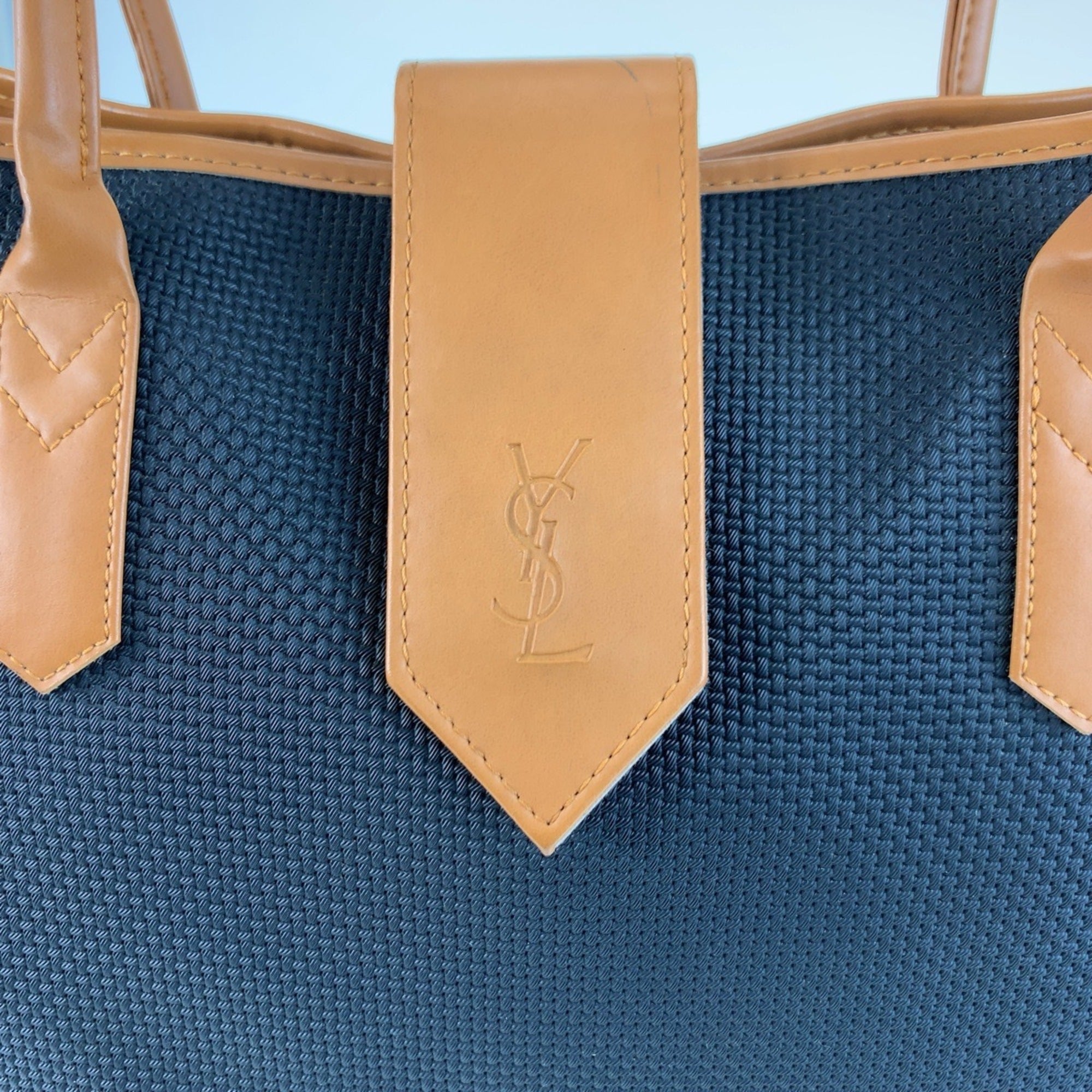Yves Saint Laurent Black Brown Pvc Shoulder Bag Tote Bag (Pre-Owned)
