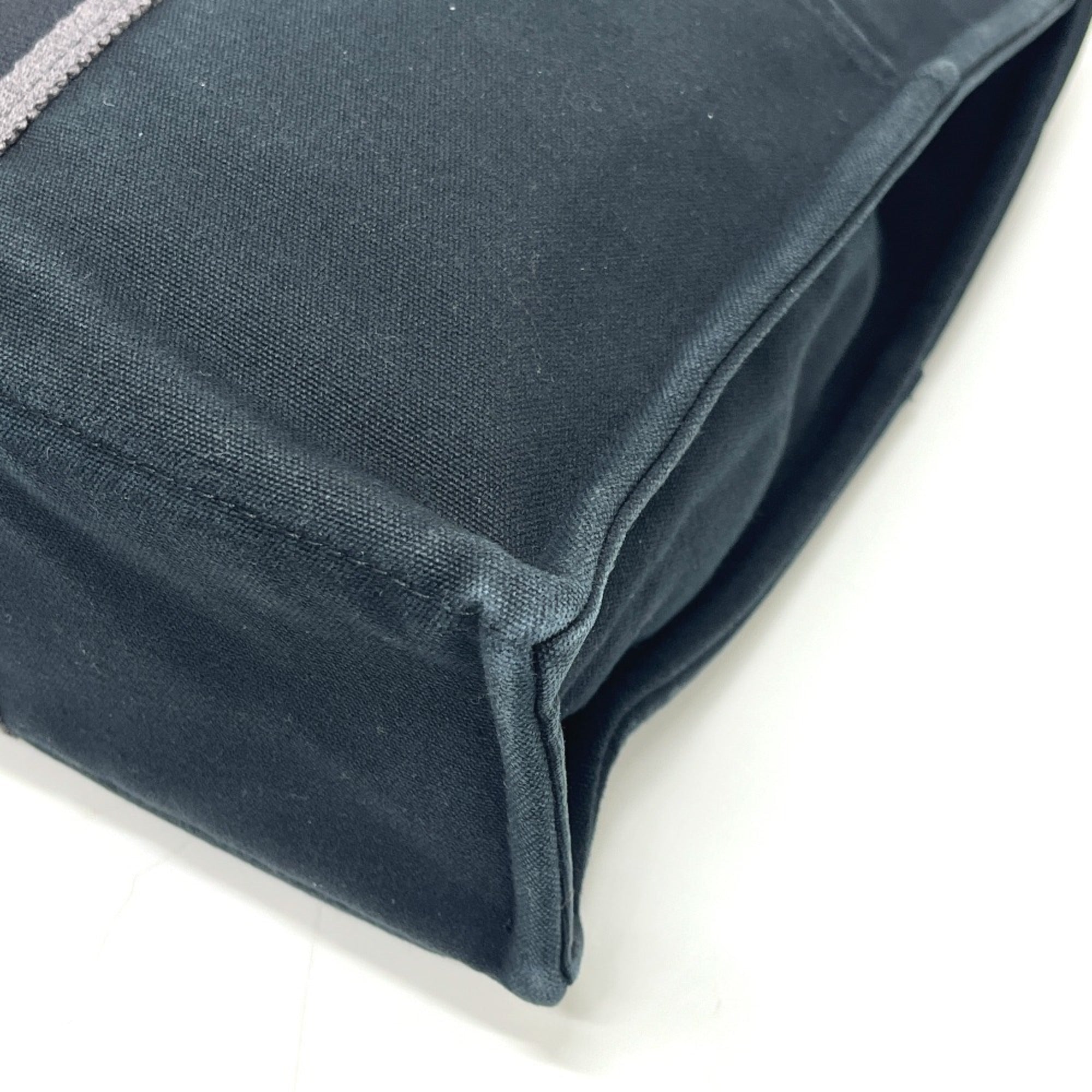 Hermes Black Canvas Handbag Tote Bag (Pre-Owned)