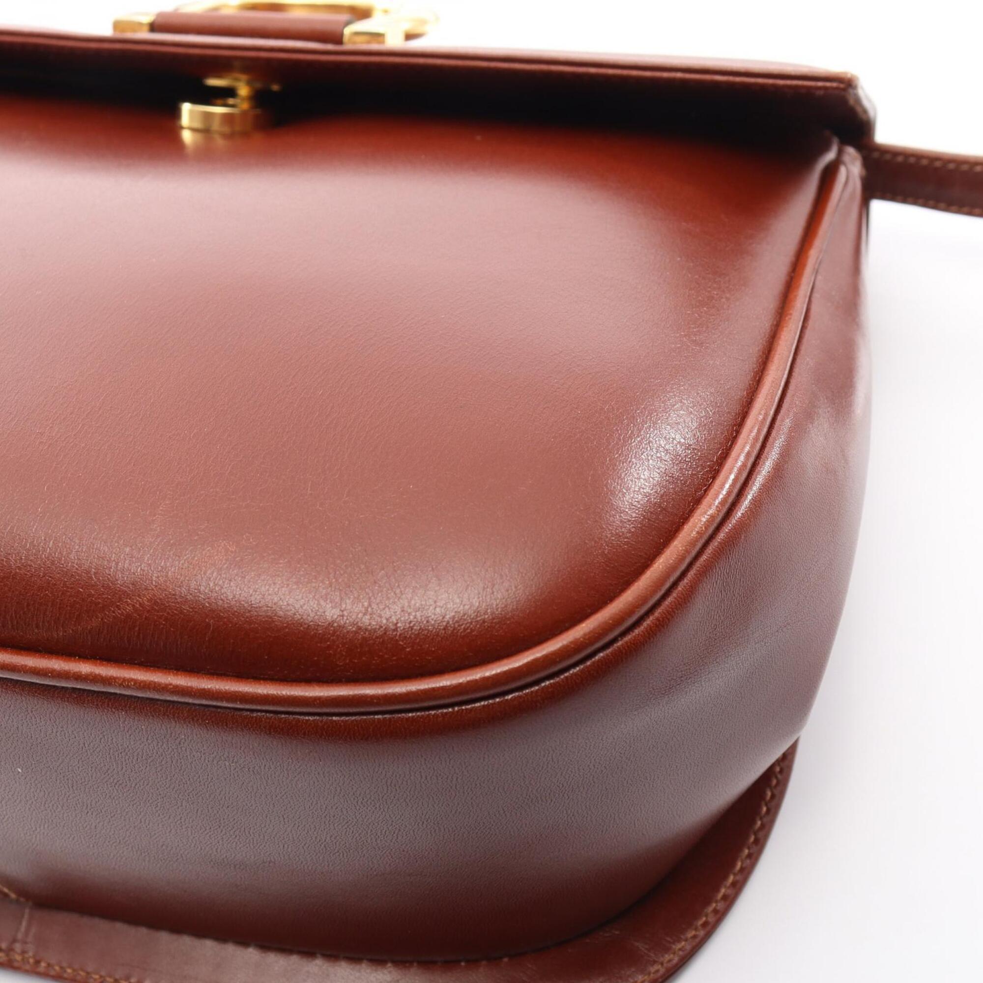 Salvatore Ferragamo Brown Leather Handbag Shoulder Bag (Pre-Owned)