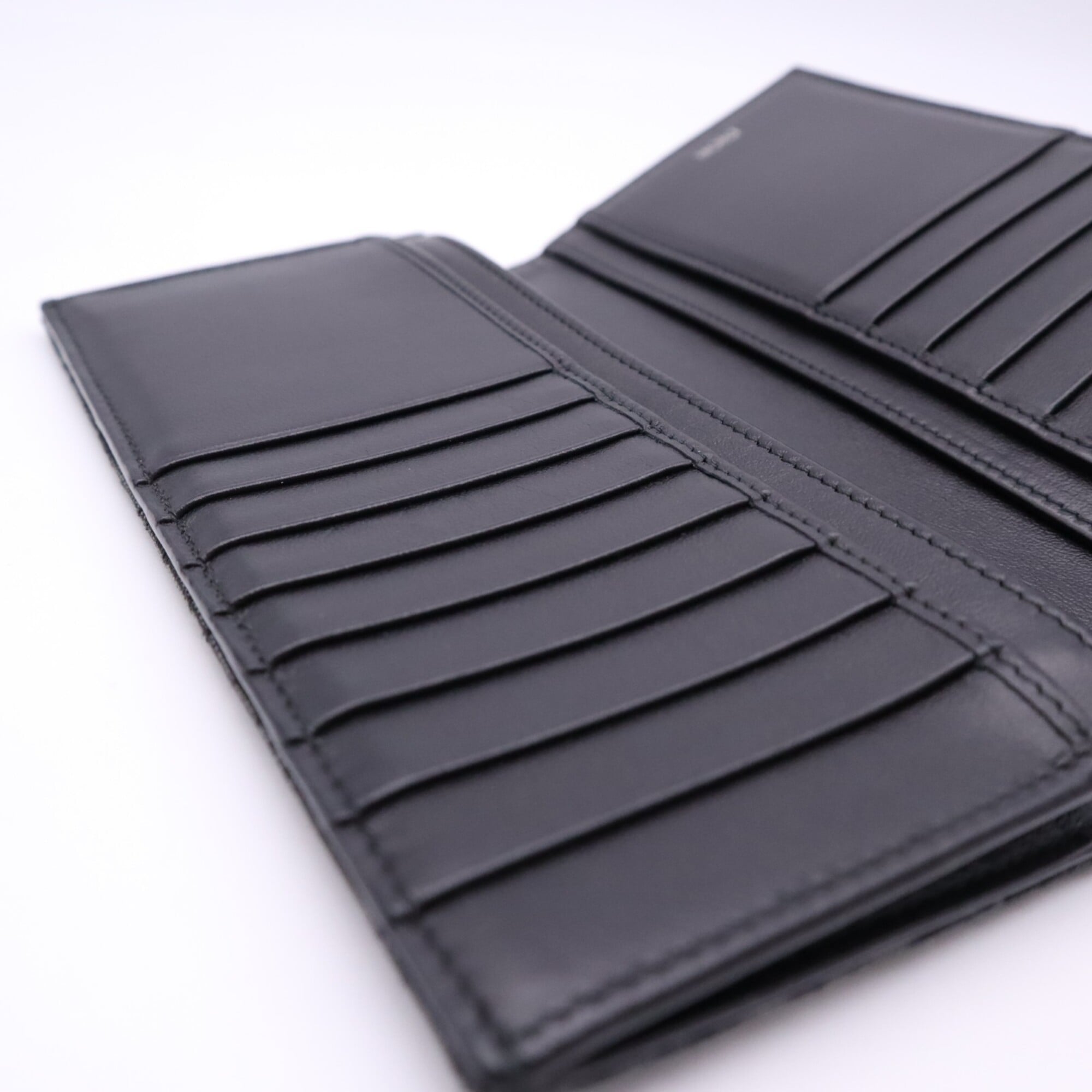 Christian Dior Black Canvas Leather Long Wallet (Bi-Fold) (Pre-Owned)