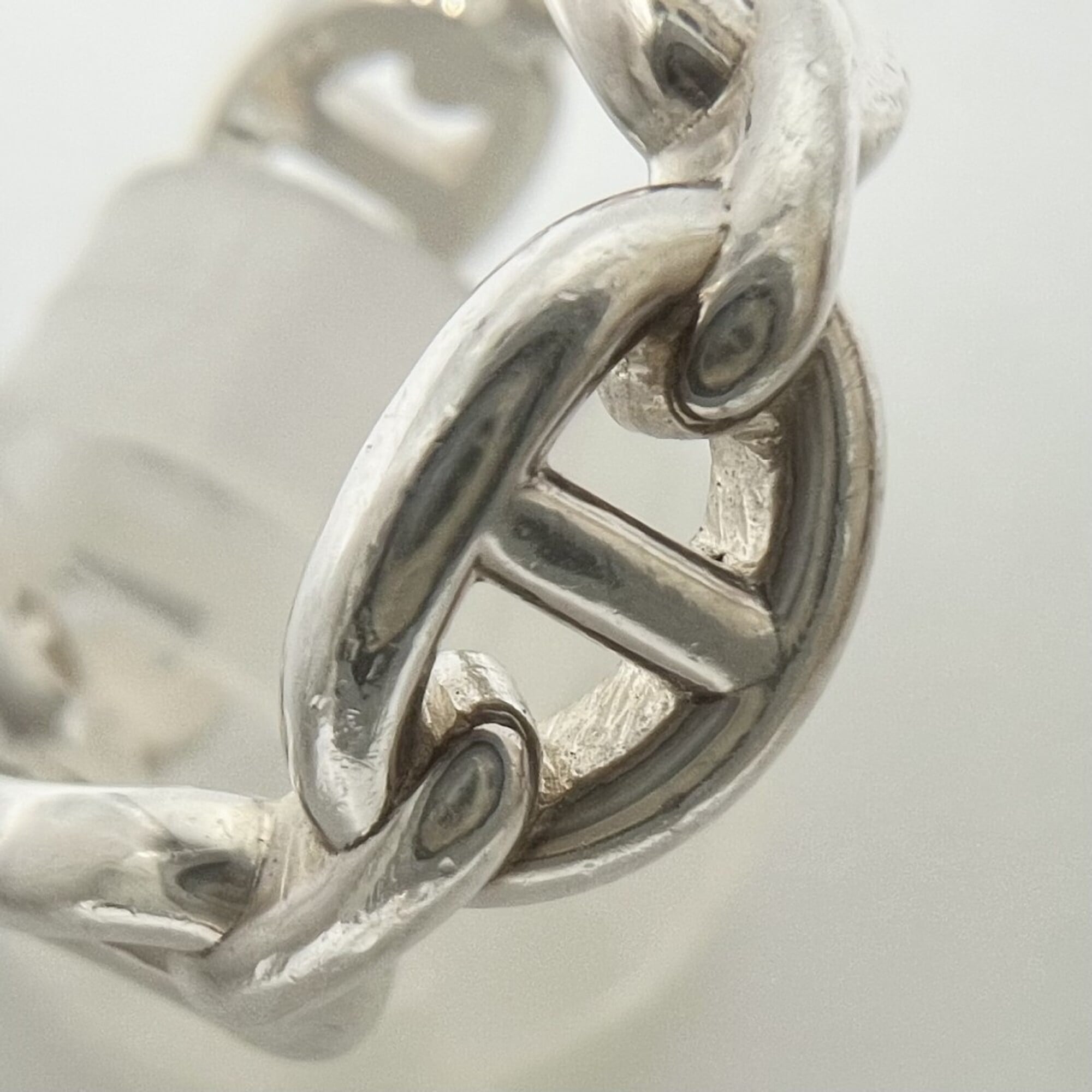 Hermes Silver 925 Band Ring (Pre-Owned)
