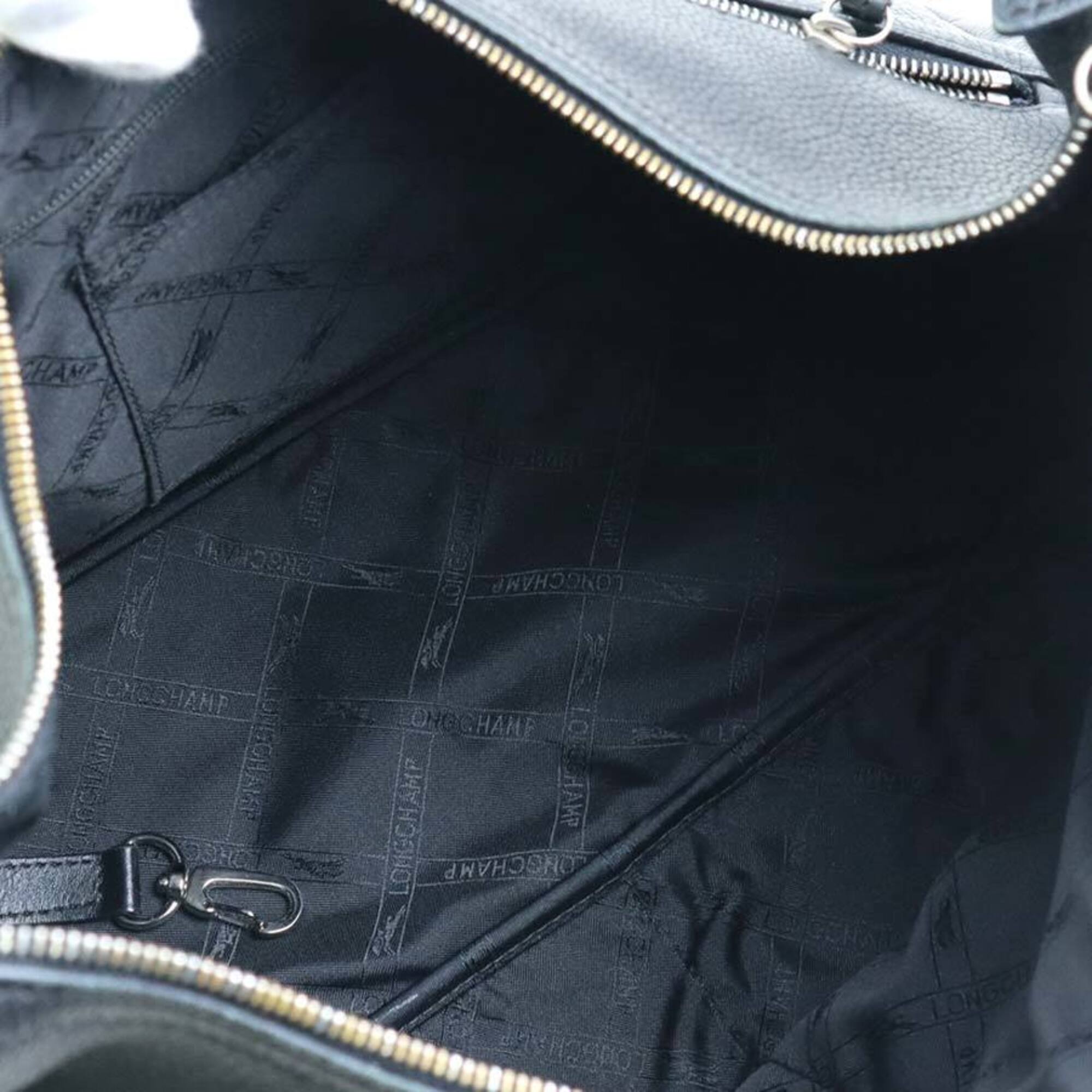 Longchamp Black Leather Shoulder Bag (Pre-Owned)
