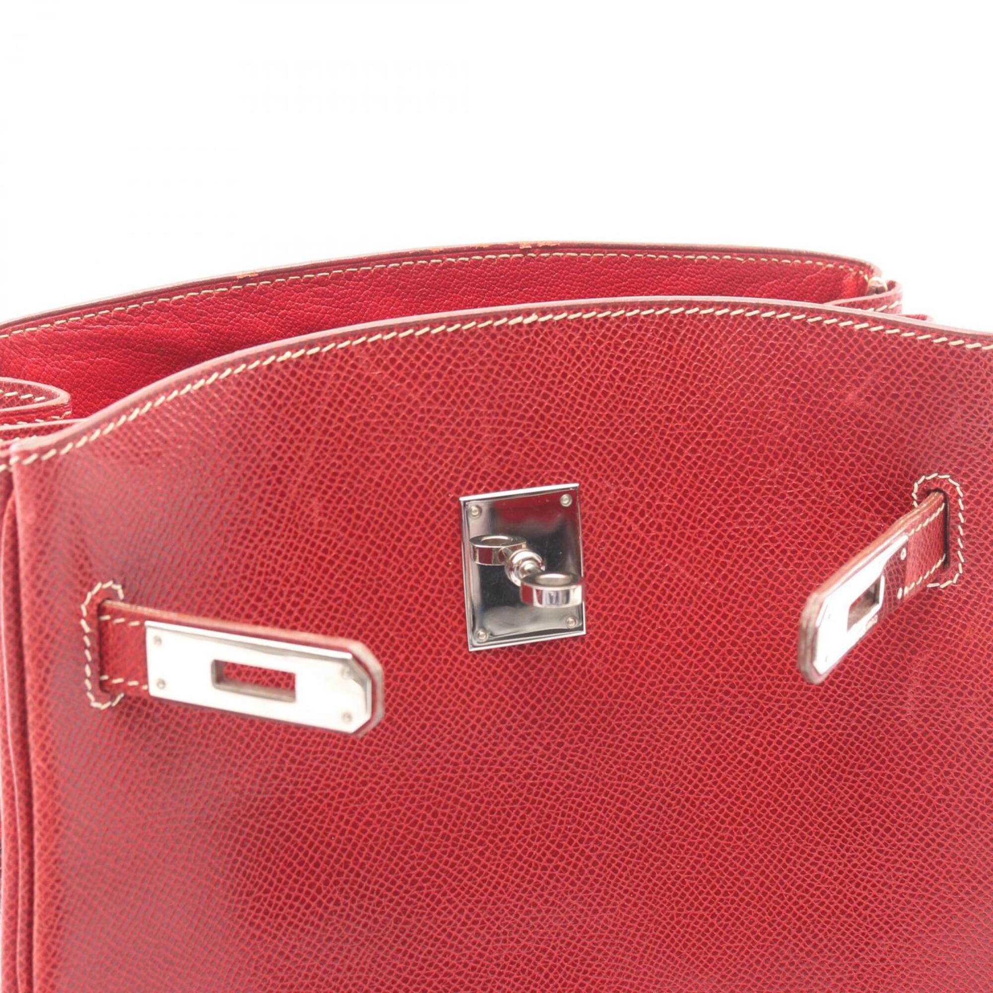 Hermes Red Color Courchevel Leather Handbag Shoulder Bag (Pre-Owned)