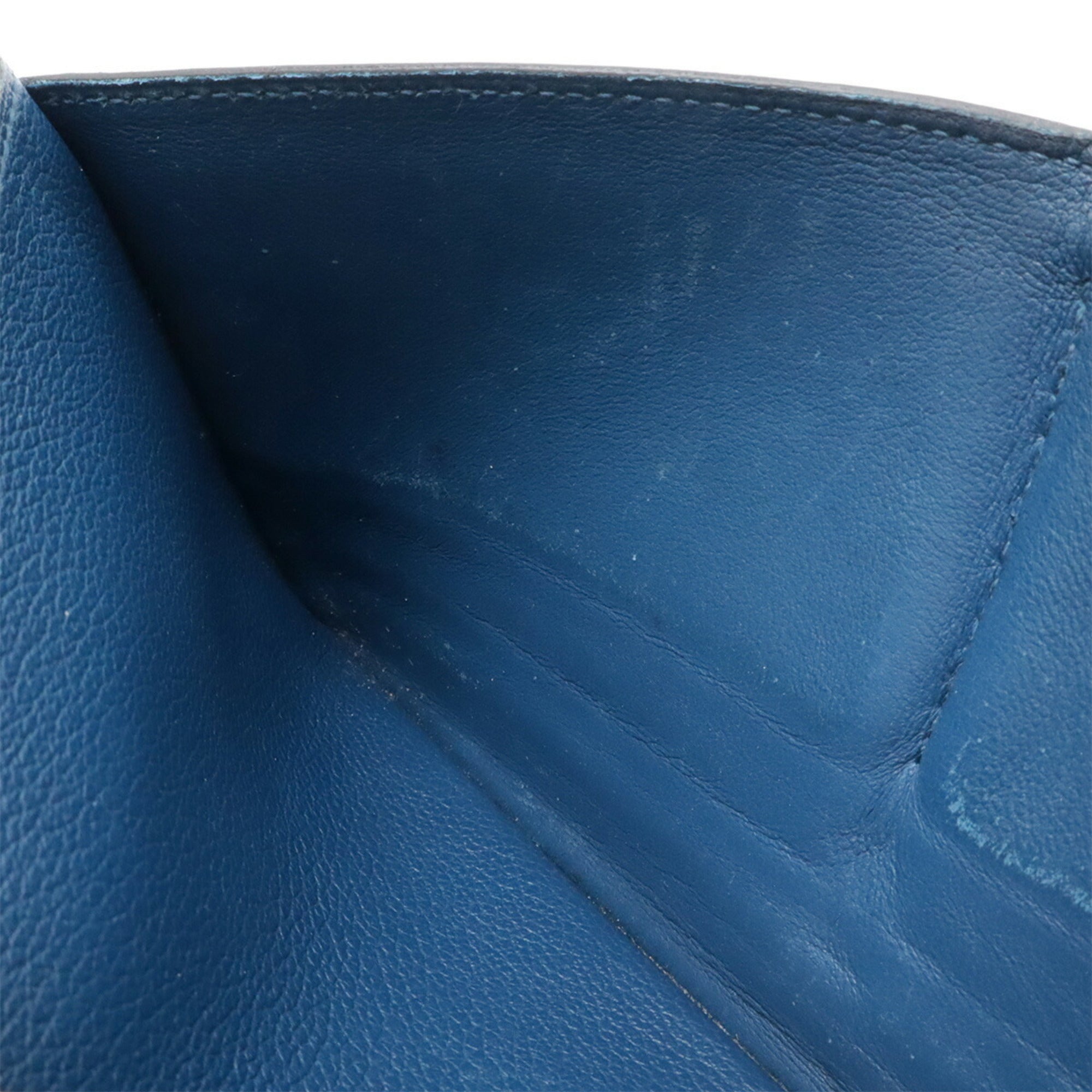 Hermes Blue Leather Long Wallet (Bi-Fold) (Pre-Owned)