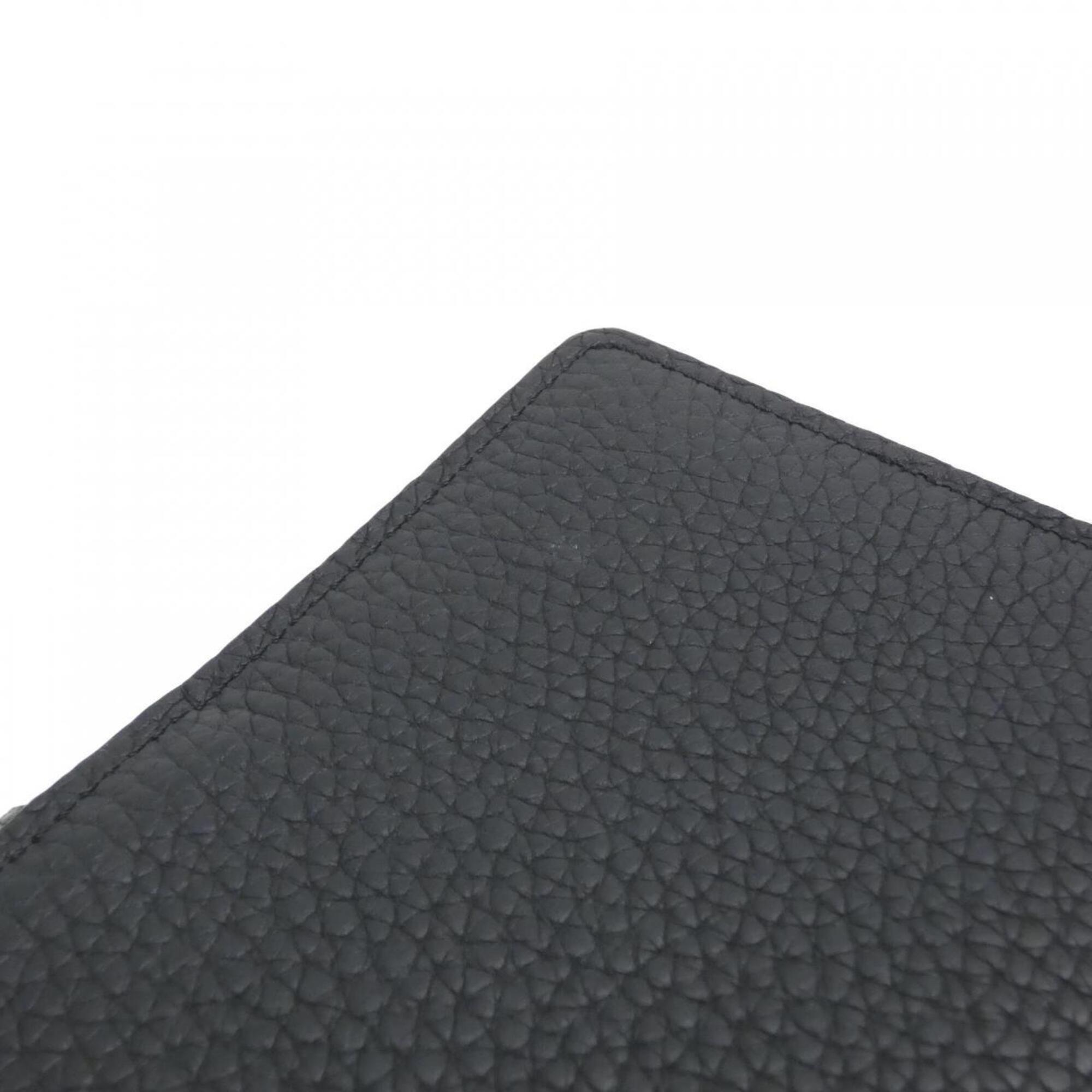Louis Vuitton Black Leather Long Wallet (Bi-Fold) (Pre-Owned)