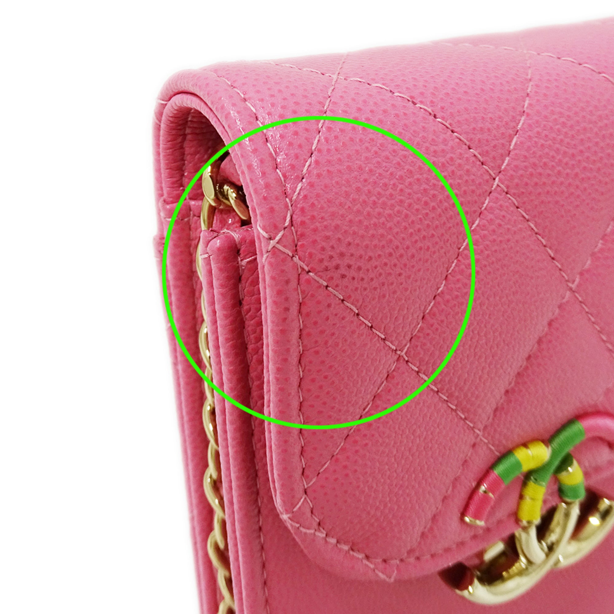 Chanel Pink Grained Calfskin Handbag Shoulder Bag (Pre-Owned)