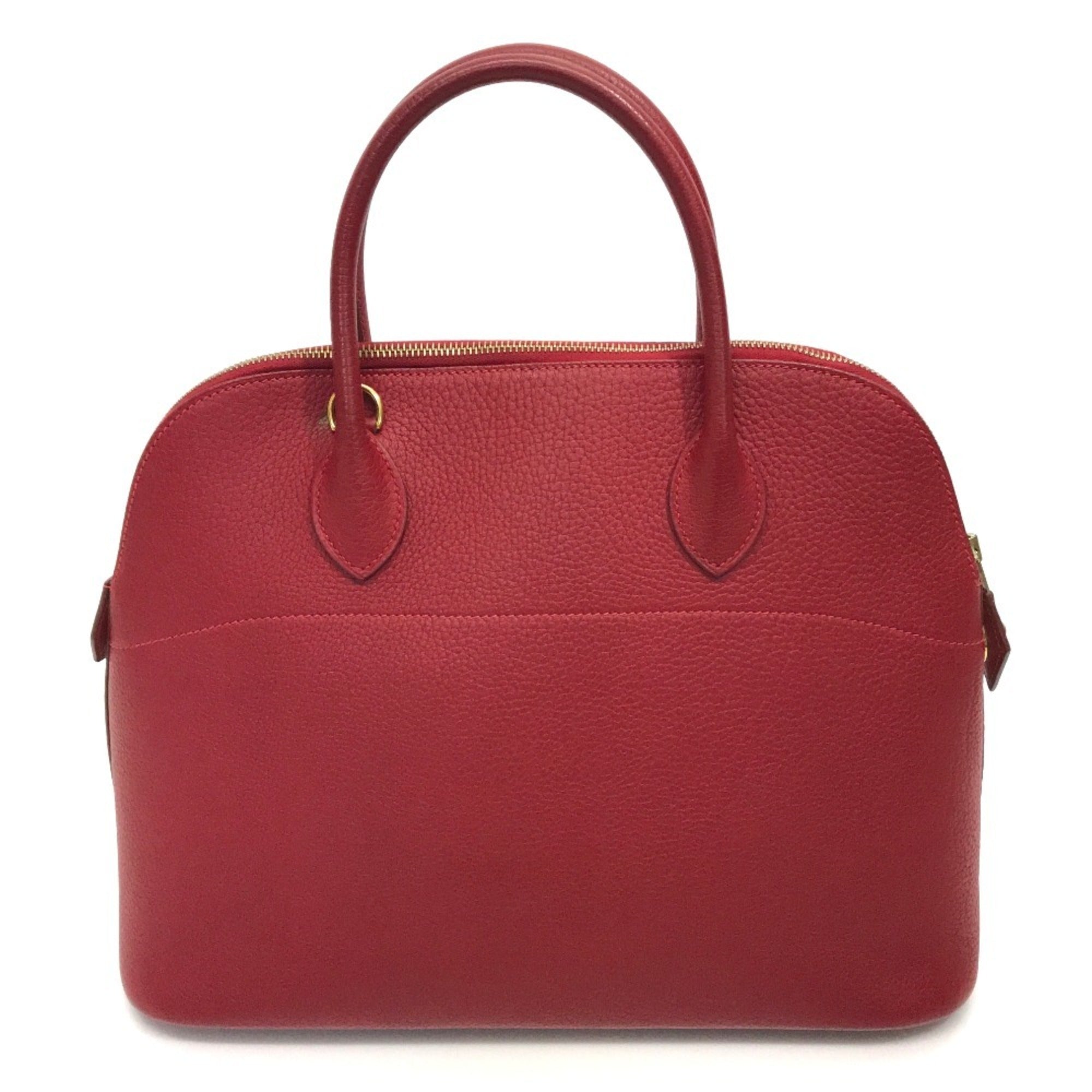 Hermes Bolide Red Color Rouge Vif Fjord Leather Handbag Shoulder Bag (Pre-Owned)