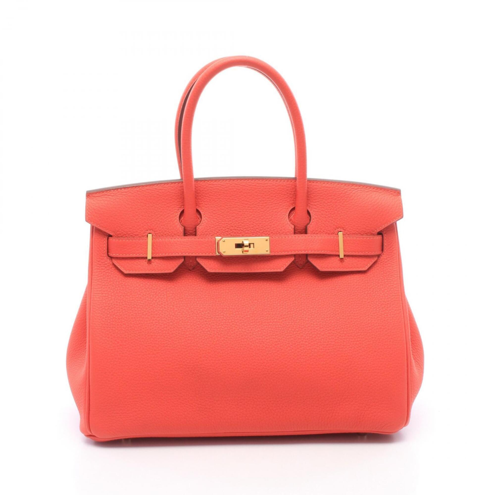 Hermes Bougainvillier Red Color Leather Togo Leather Handbag (Pre-Owned)