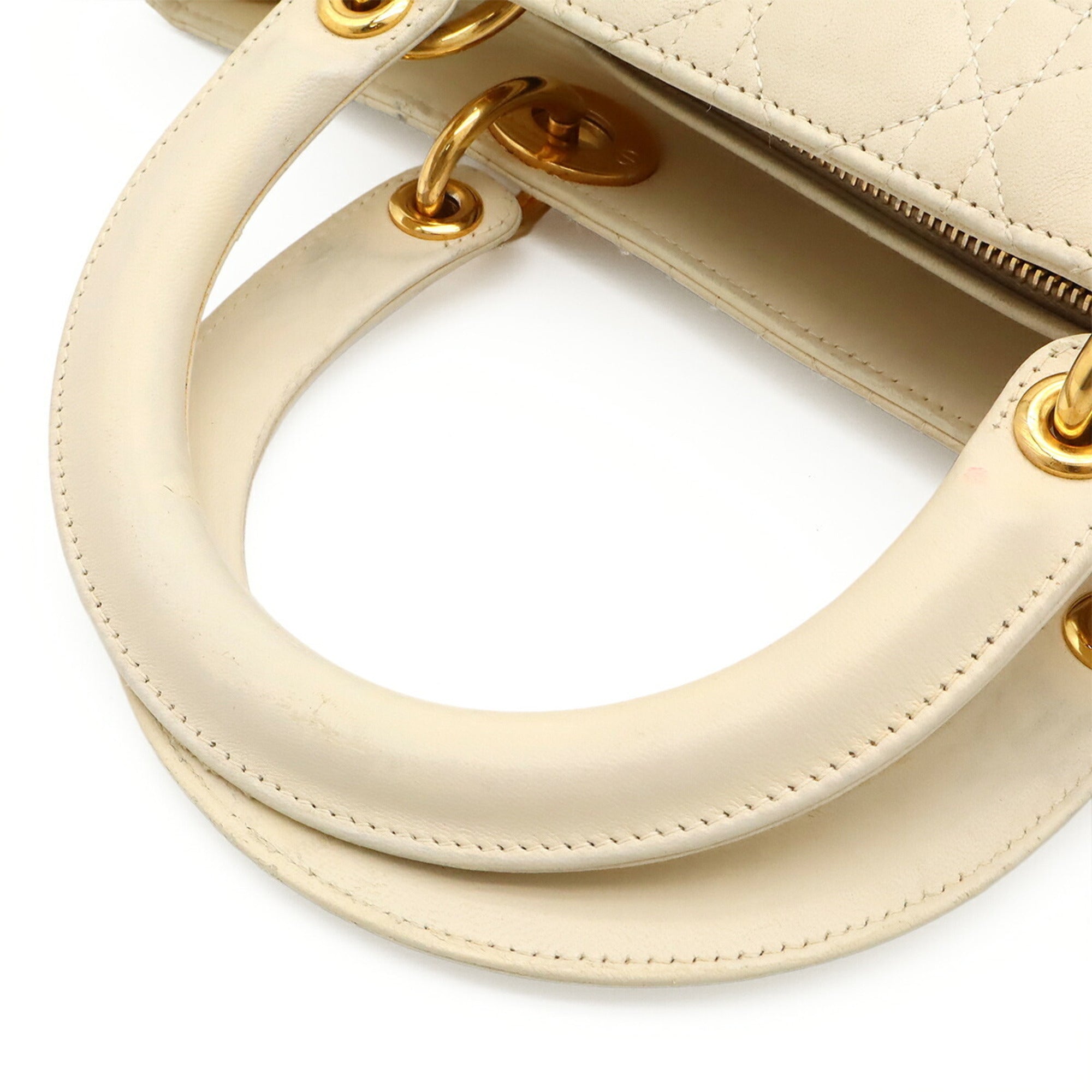 Christian Dior White Leather Handbag Shoulder Bag (Pre-Owned)
