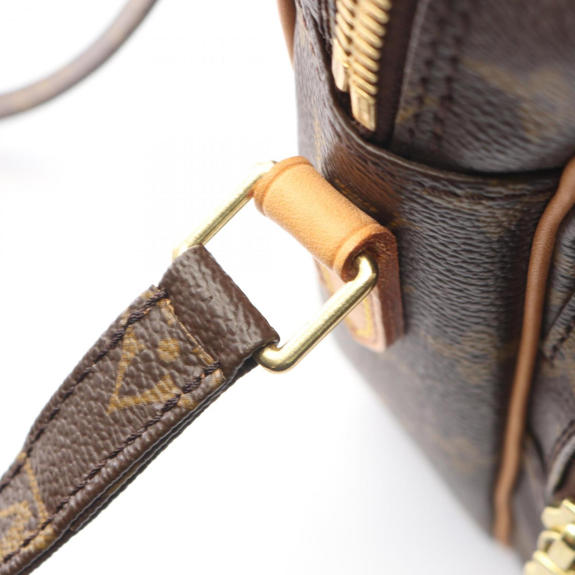Louis Vuitton Brown Monogram Coated Canvas Leather Handbag Shoulder Bag (Pre-Owned)