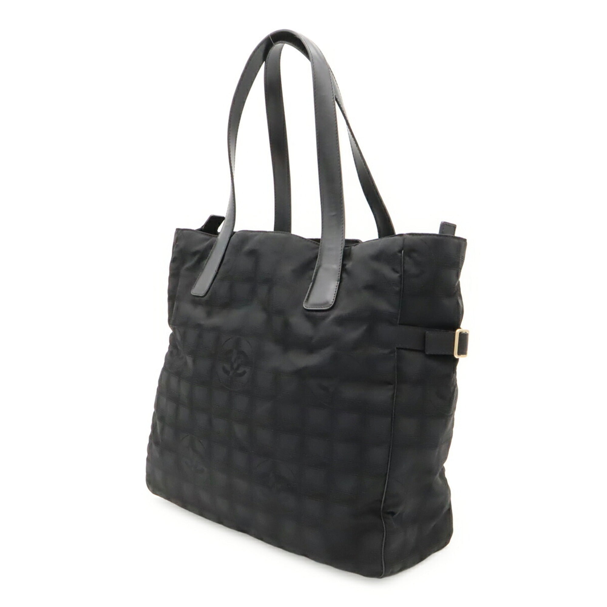 Chanel Black New Travel Line Shoulder Bag Tote Bag (Pre-Owned)