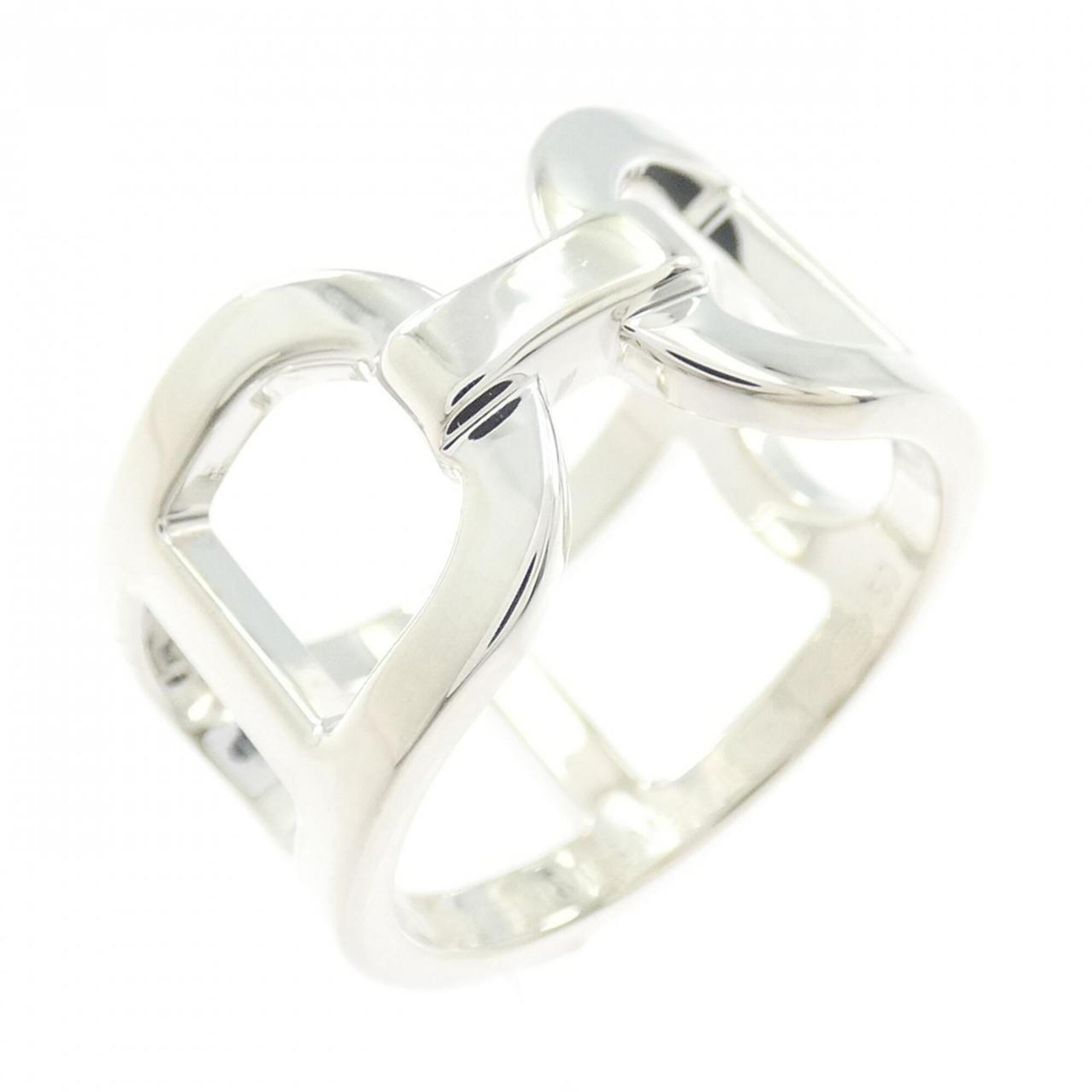 Hermes Silver Silver 925 Band Ring (Pre-Owned)