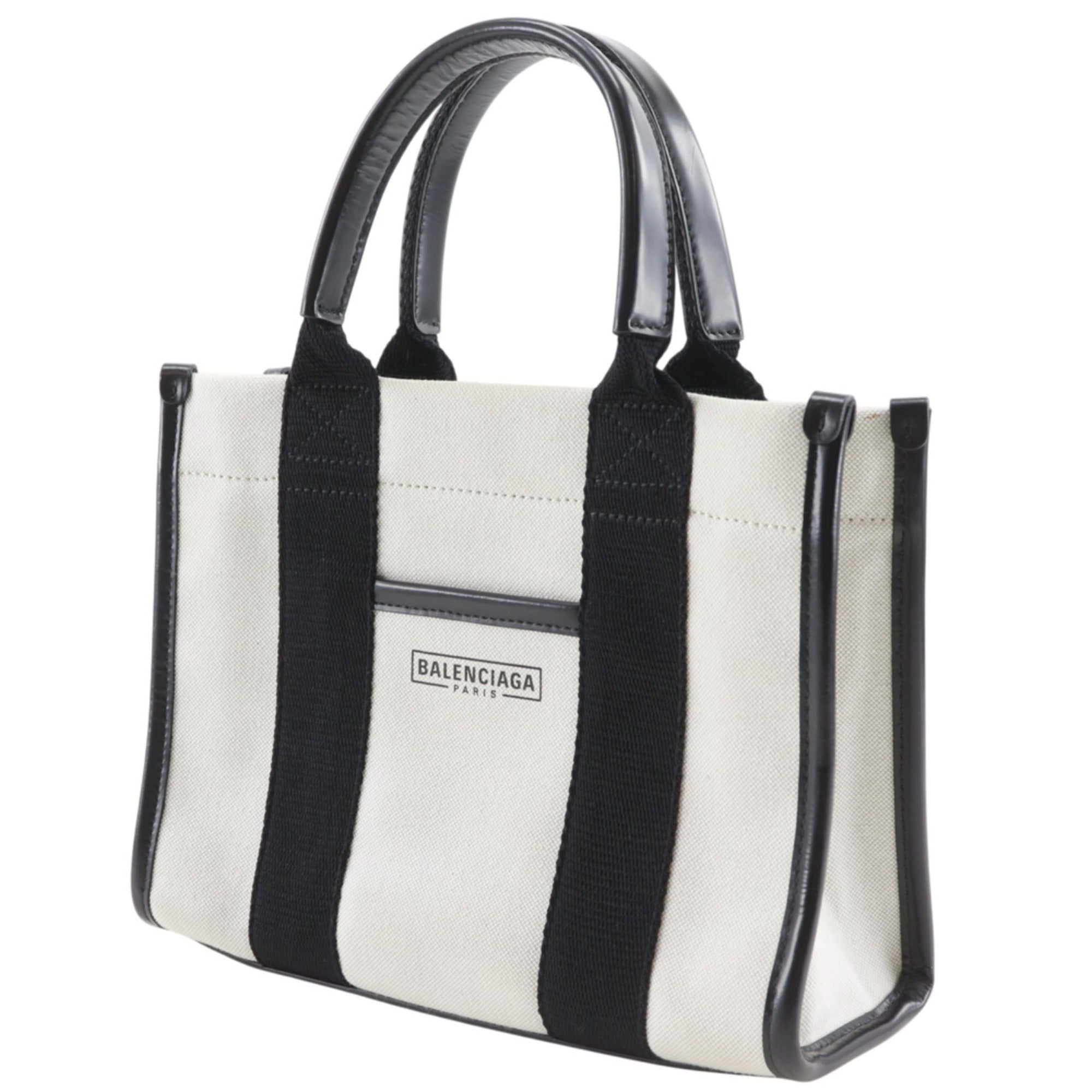 Balenciaga Black Gray Canvas Handbag Tote Bag (Pre-Owned)