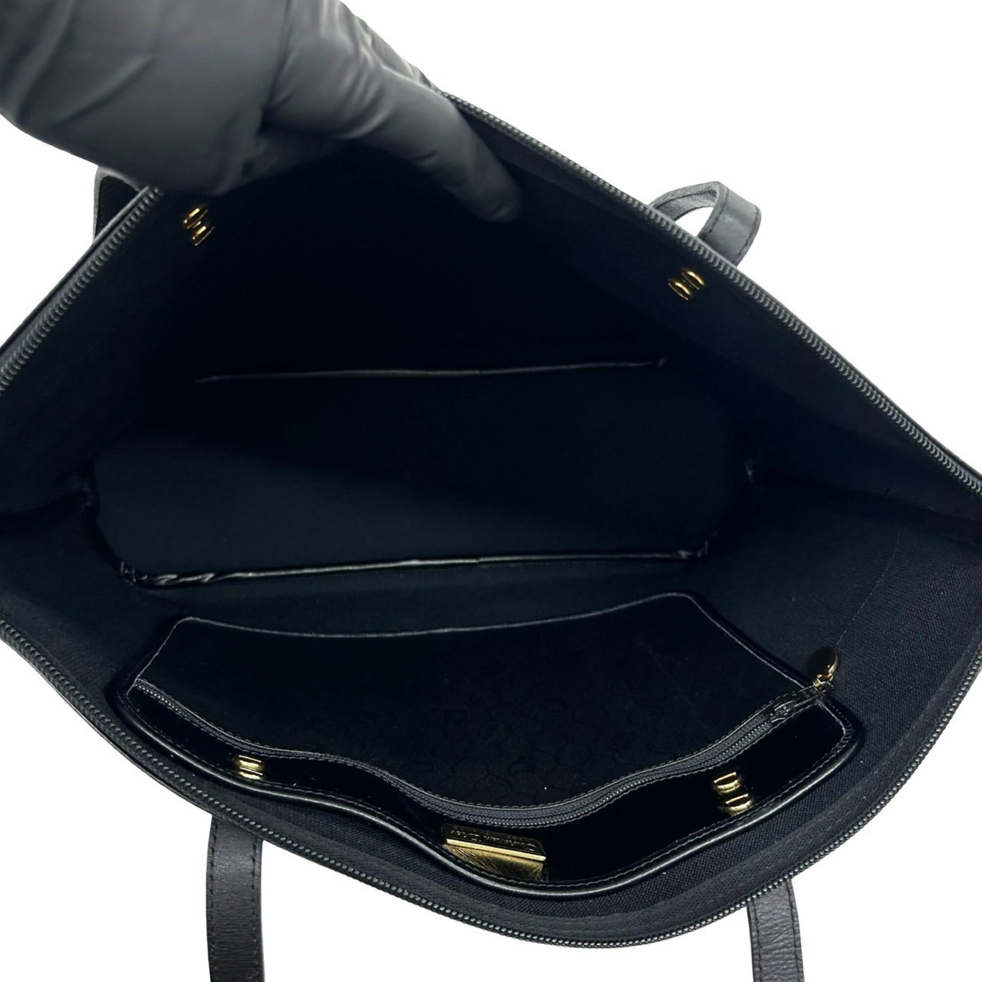 Christian Dior Black Leather Pvc Shoulder Bag Tote Bag (Pre-Owned)