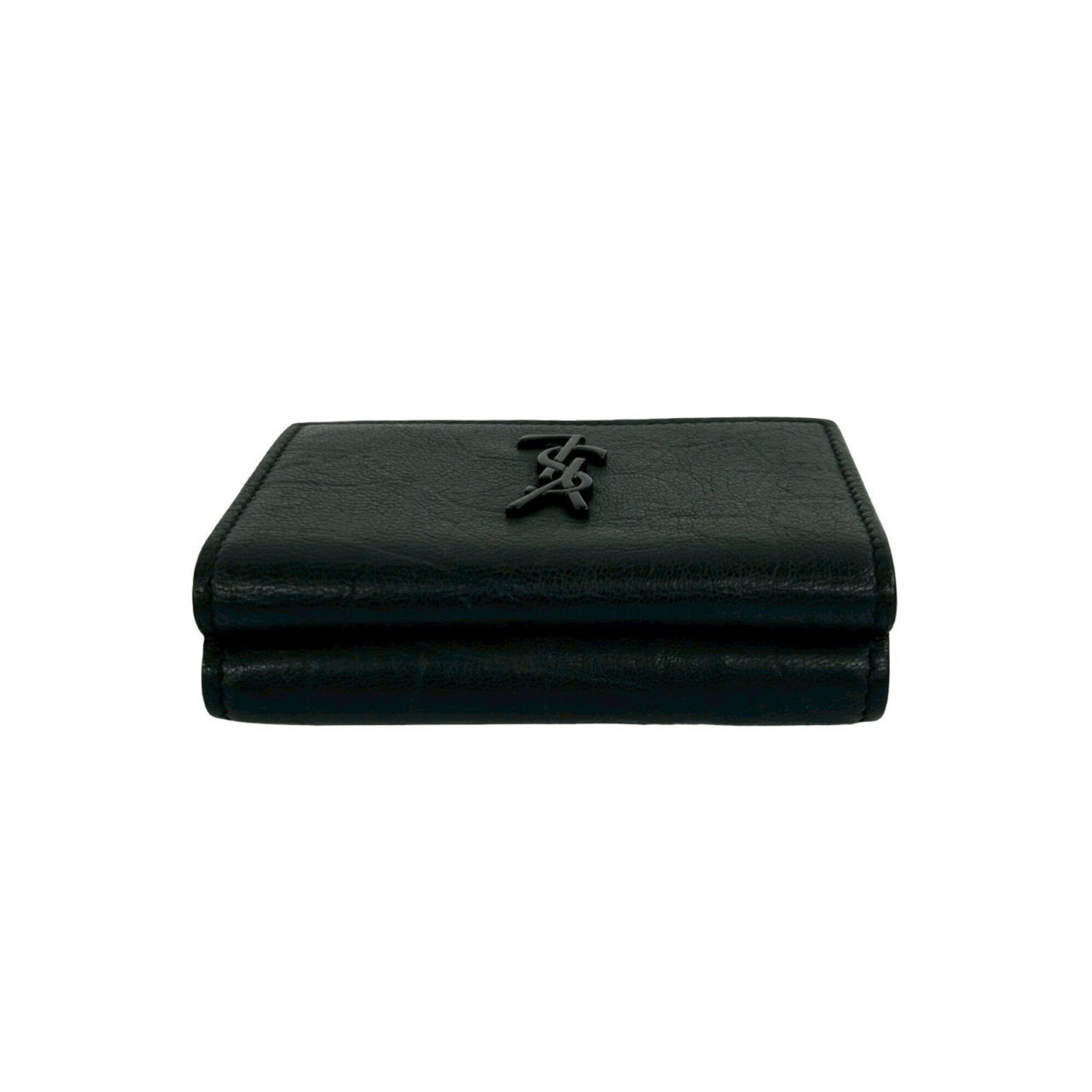 Saint Laurent Black Leather Wallet (Tri-Fold) (Pre-Owned)